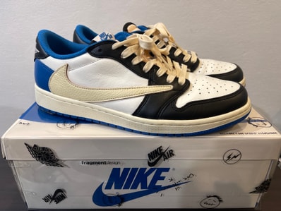 Travis Scott × fragment design × Nike Air Jordan 1 Low OG SP "Military Blue"