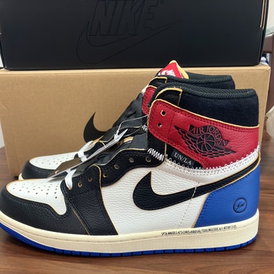 fragment design × UNION × Nike Air Jordan 1 High OG "Black/Varsity Red"