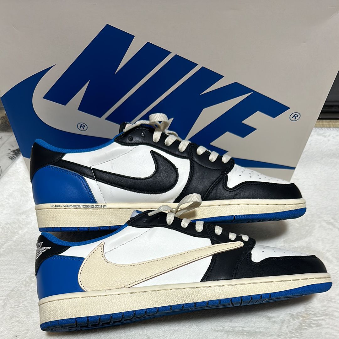 Travis Scott × fragment design × Nike Air Jordan 1 Low OG SP "Military Blue"
