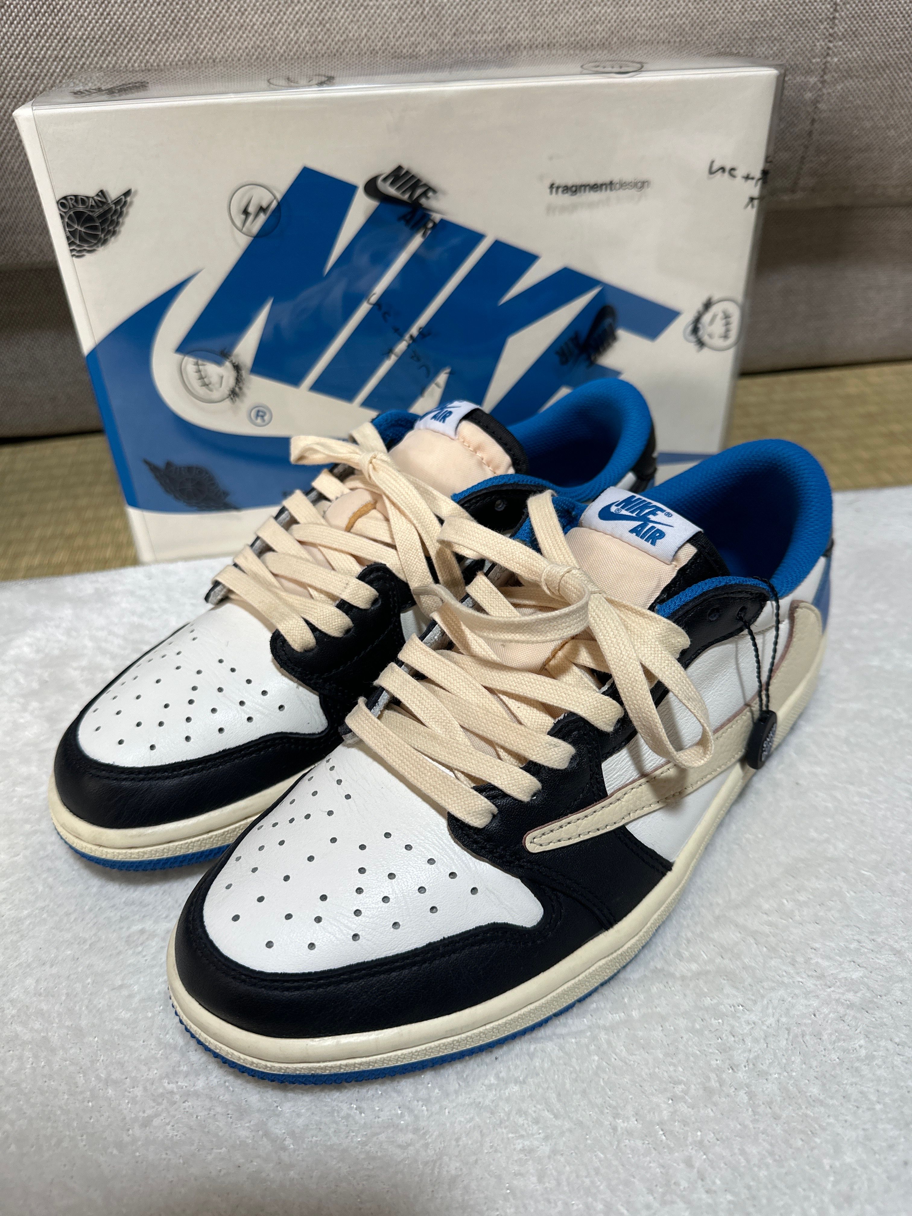 Travis Scott × fragment design × Nike Air Jordan 1 Low OG SP "Military Blue"