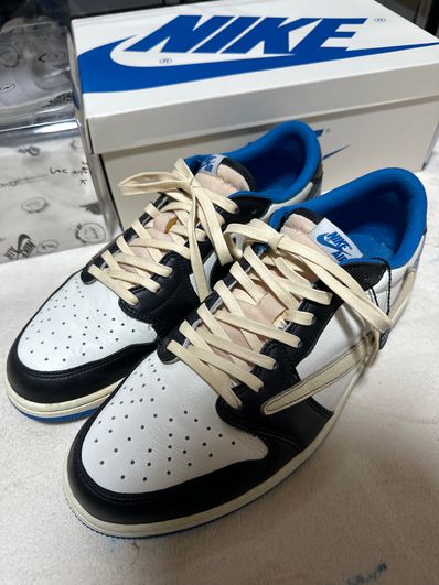 Travis Scott × fragment design × Nike Air Jordan 1 Low OG SP "Military Blue"