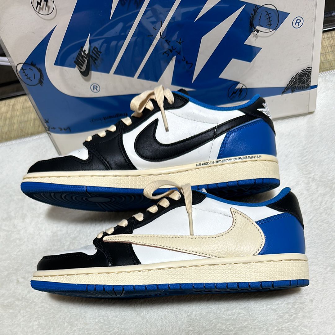 Travis Scott × fragment design × Nike Air Jordan 1 Low OG SP "Military Blue"