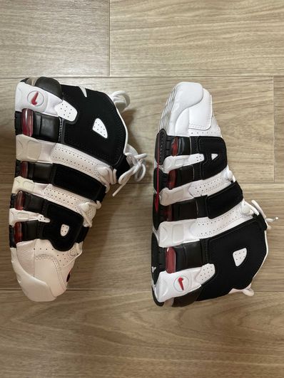 NIKE AIR MORE UPTEMPO "WHITE/BLACK/UNIVERSITY RED"(2020)