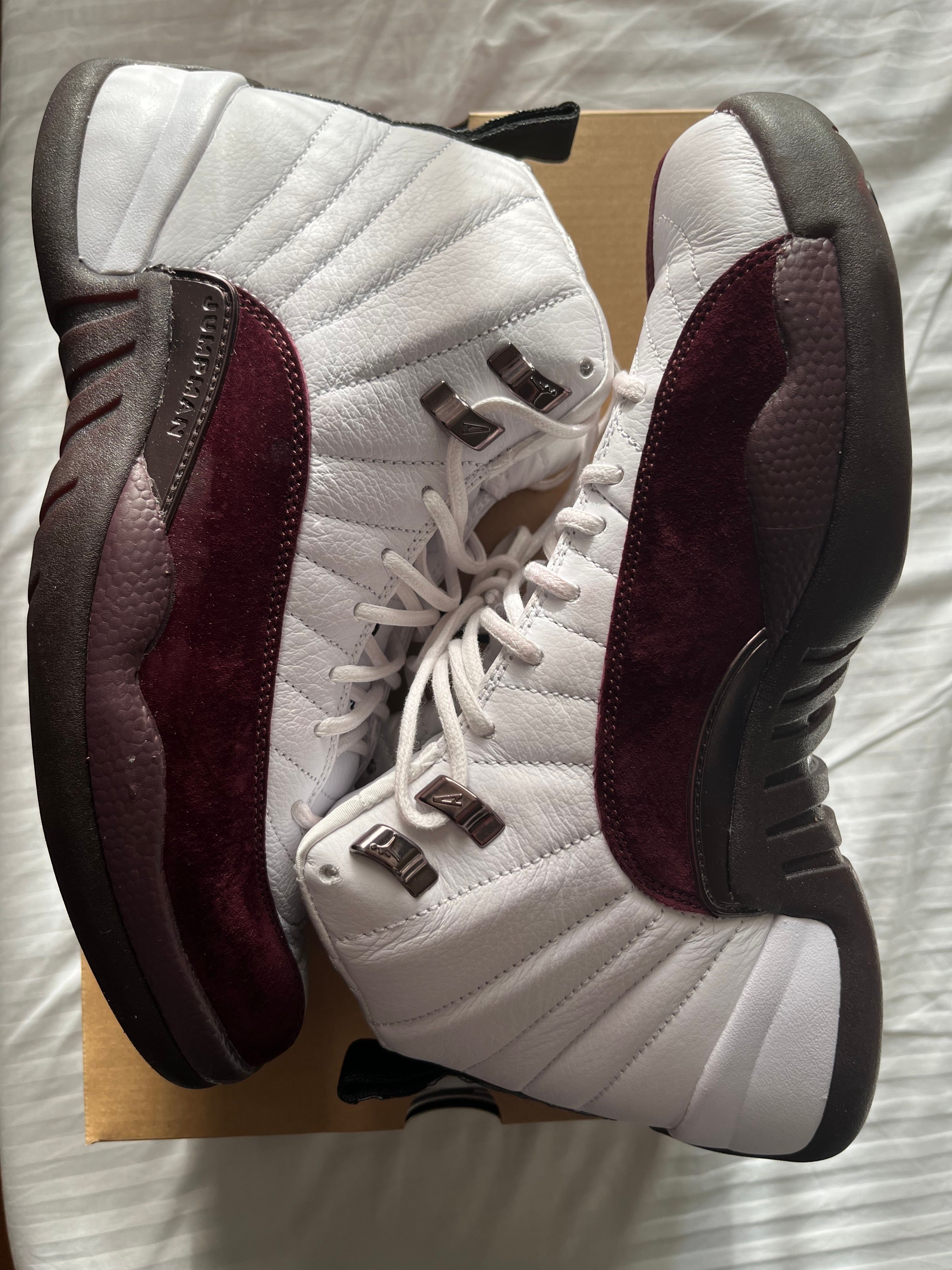 A Ma Maniere × Nike Women's Air Jordan 12 "White and Burgundy Crush"