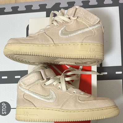 Stussy × Nike Air Force 1 Mid "Fossil Stone"