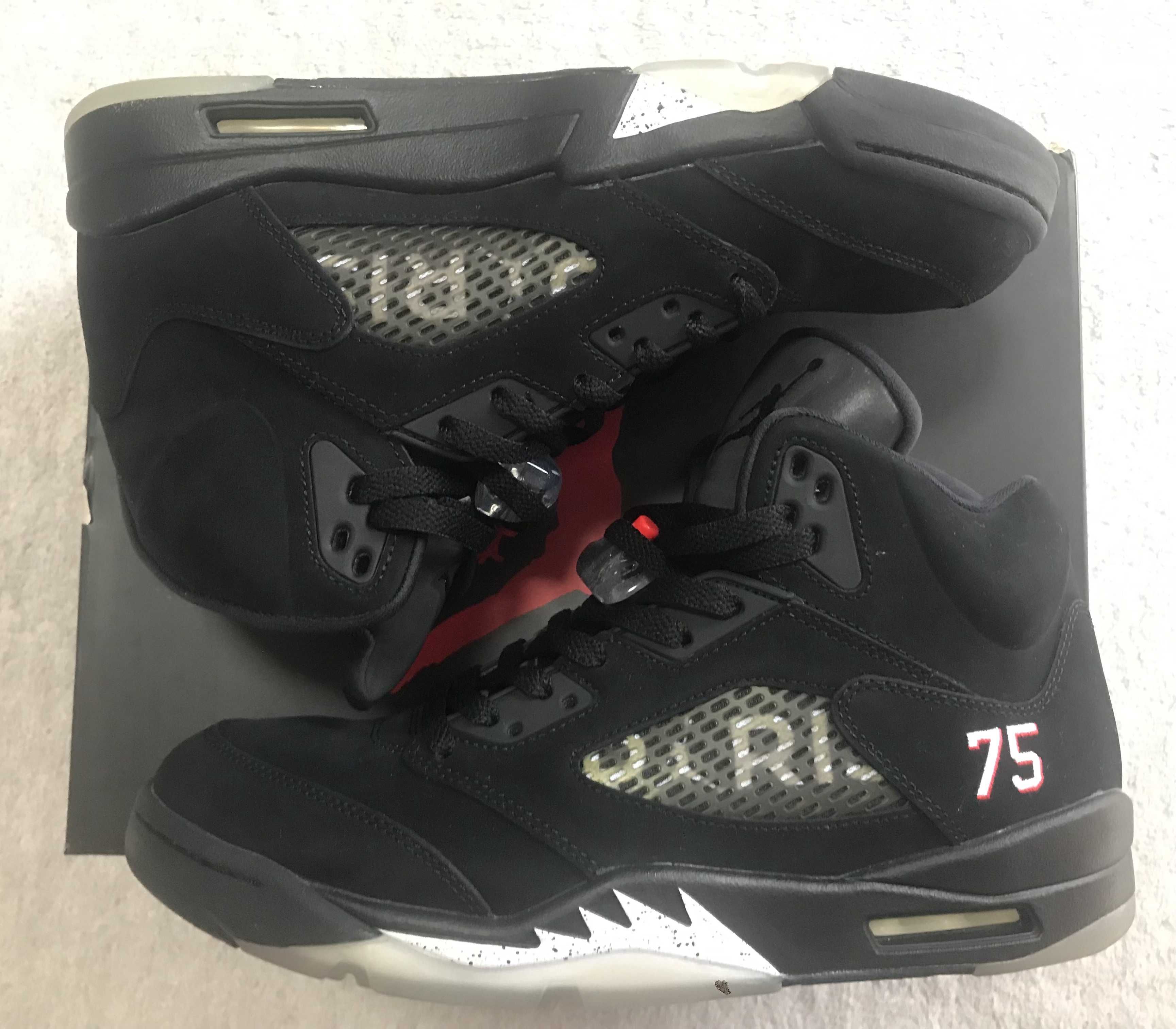 NIKE AIR JORDAN 5 PARIS SAINT-GERMAIN BLACK/CEMENT GREY