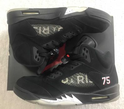 NIKE AIR JORDAN 5 PARIS SAINT-GERMAIN BLACK/CEMENT GREY