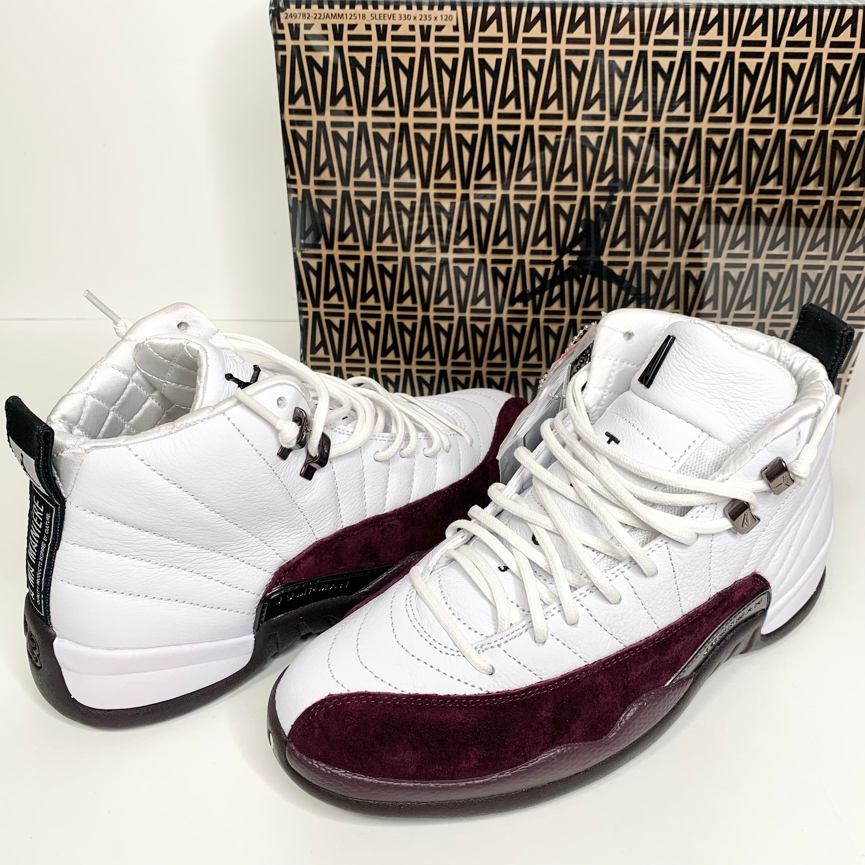 A Ma Maniere × Nike Women's Air Jordan 12 "White and Burgundy Crush"