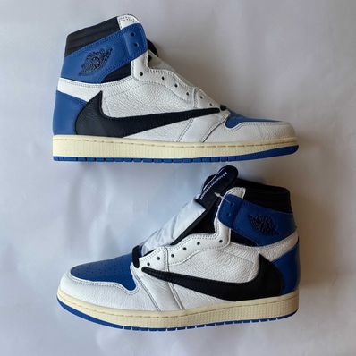 Travis Scott × fragment design × Nike Air Jordan 1 Retro High OG SP "Military Blue"