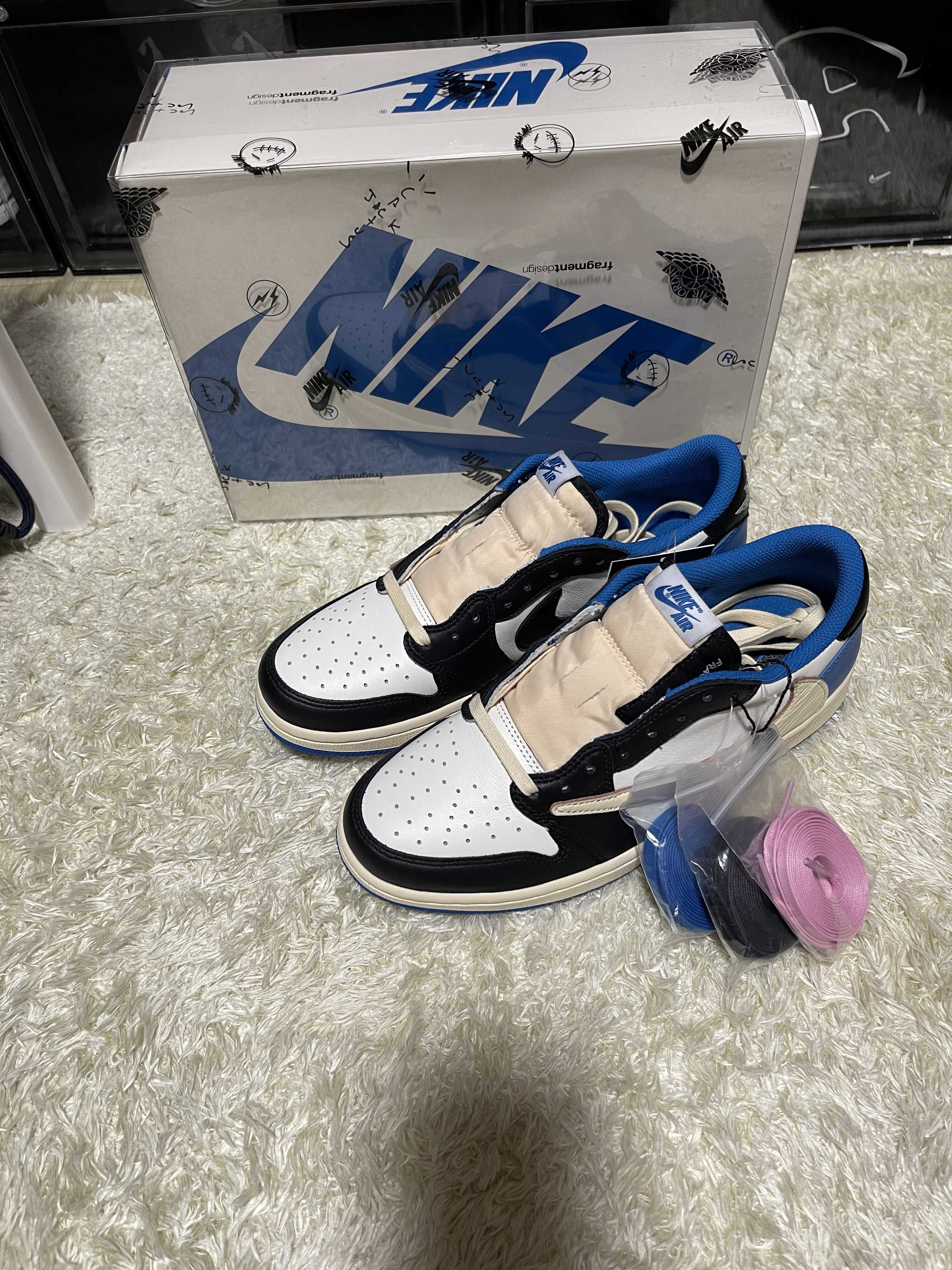 Travis Scott × fragment design × Nike Air Jordan 1 Low OG SP "Military Blue"