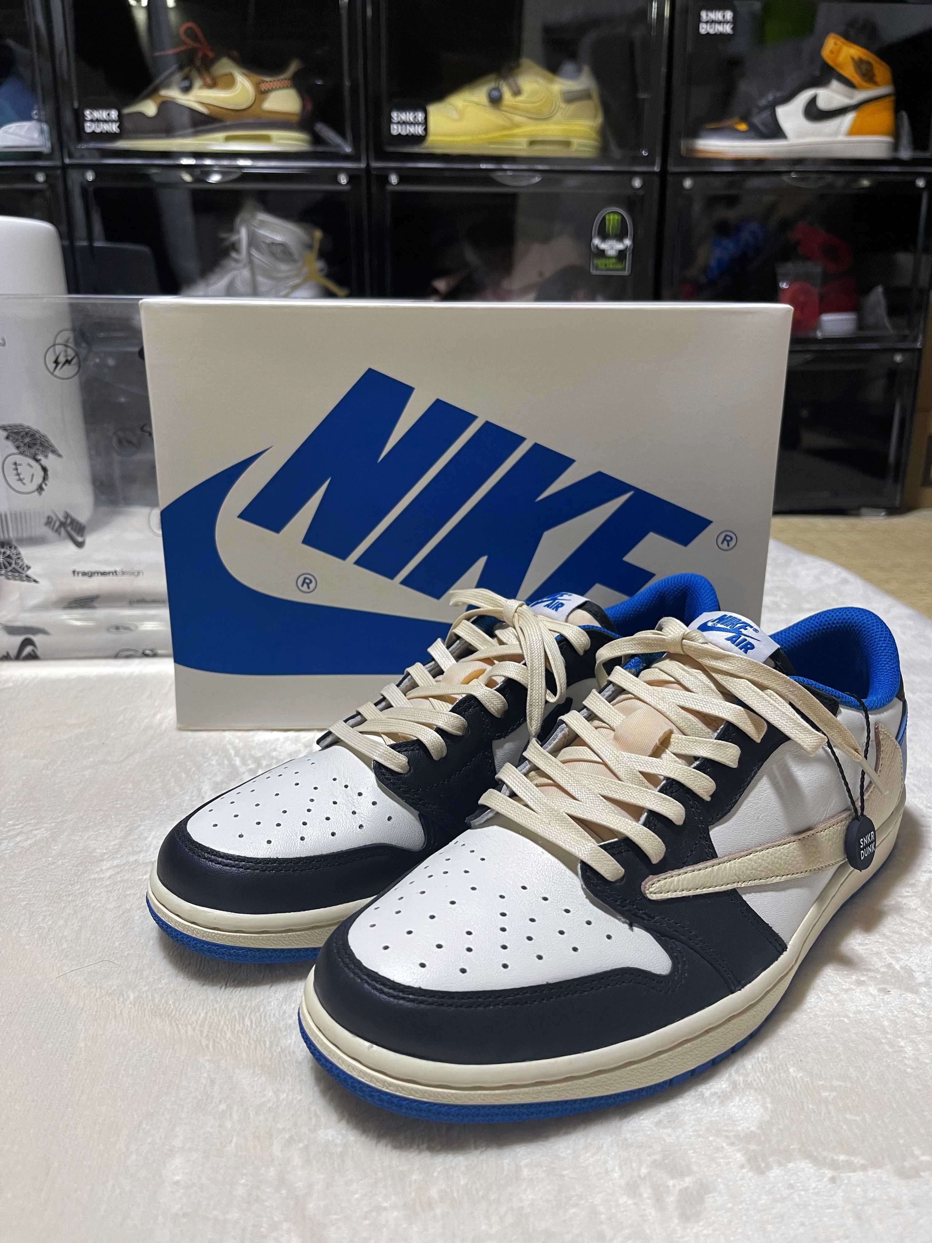 Travis Scott × fragment design × Nike Air Jordan 1 Low OG SP "Military Blue"