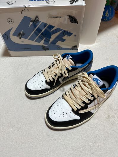 Travis Scott × fragment design × Nike Air Jordan 1 Low OG SP "Military Blue"