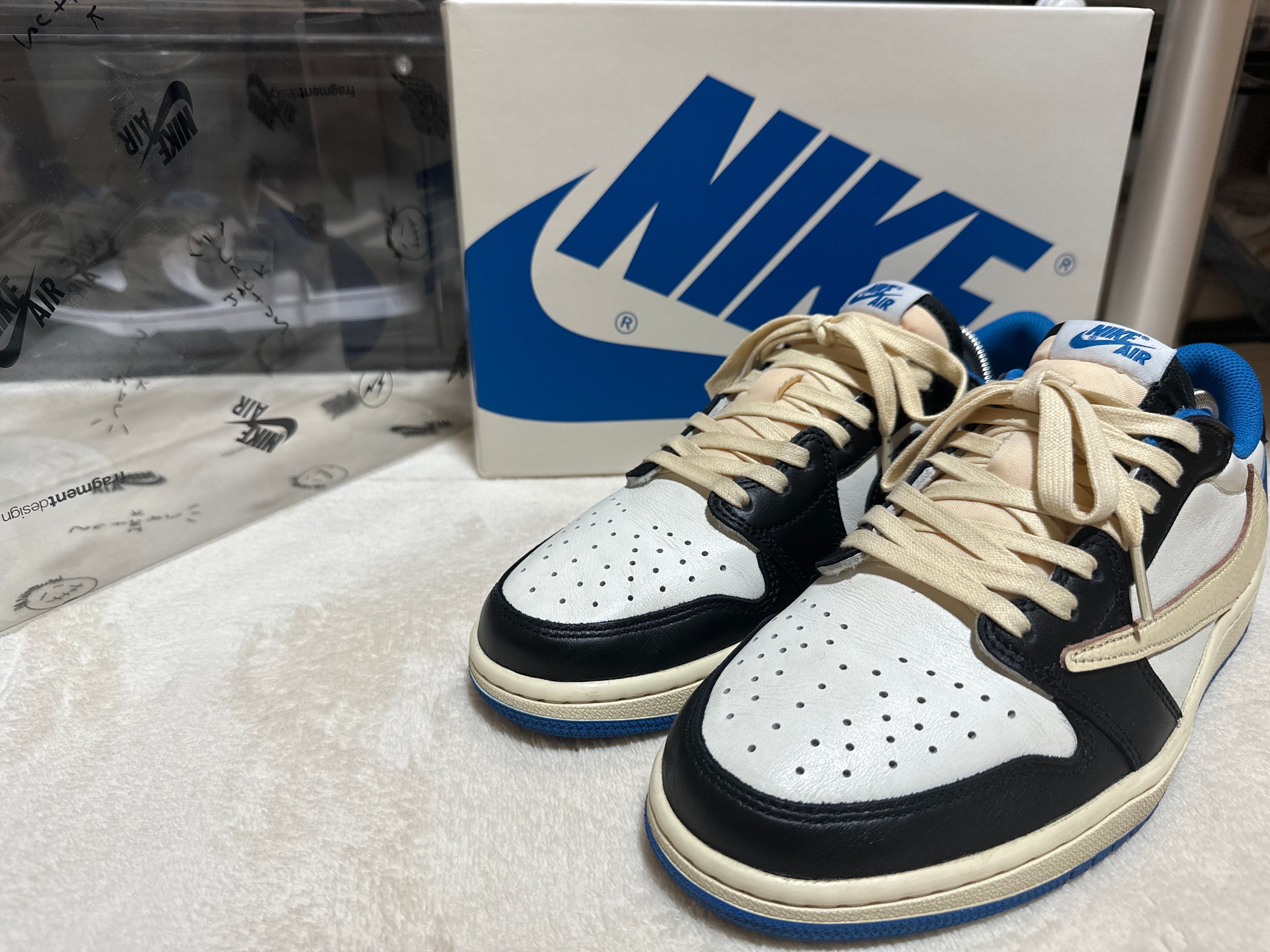 Travis Scott × fragment design × Nike Air Jordan 1 Low OG SP "Military Blue"