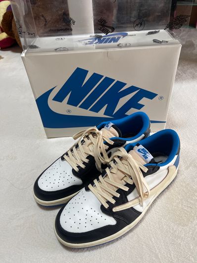 Travis Scott × fragment design × Nike Air Jordan 1 Low OG SP "Military Blue"