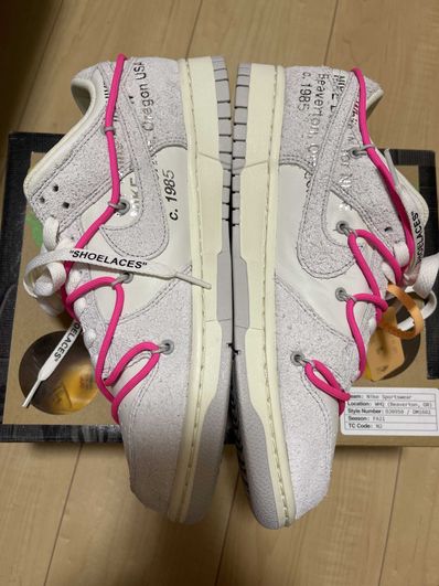 Off-White × Nike Dunk Low "Sail/Neutral Gray/Hyper Pink"