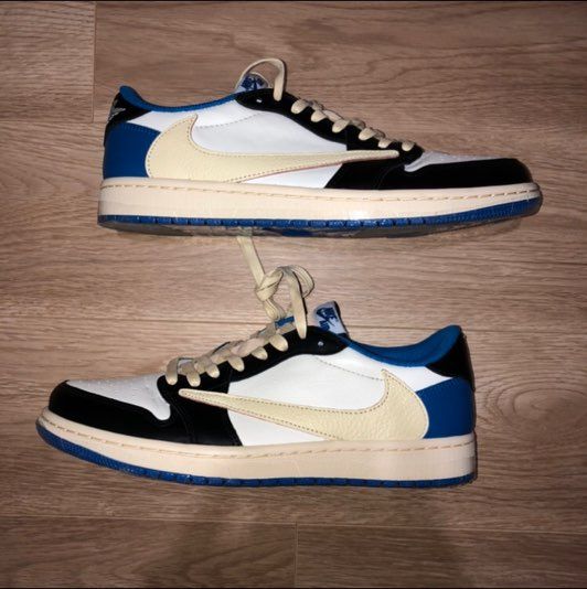 Travis Scott × fragment design × Nike Air Jordan 1 Low OG SP "Military Blue"