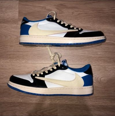 Travis Scott × fragment design × Nike Air Jordan 1 Low OG SP "Military Blue"