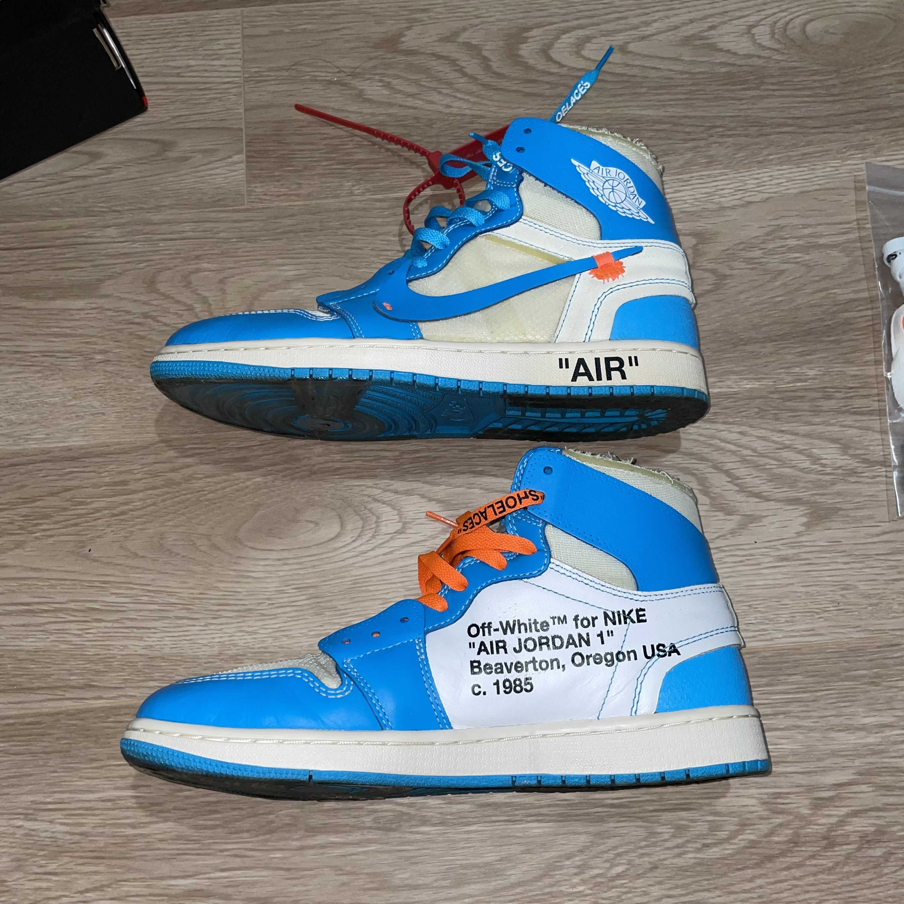 Off-White × Nike Air Jordan 1 High UNC "White/Dark Powder Blue"