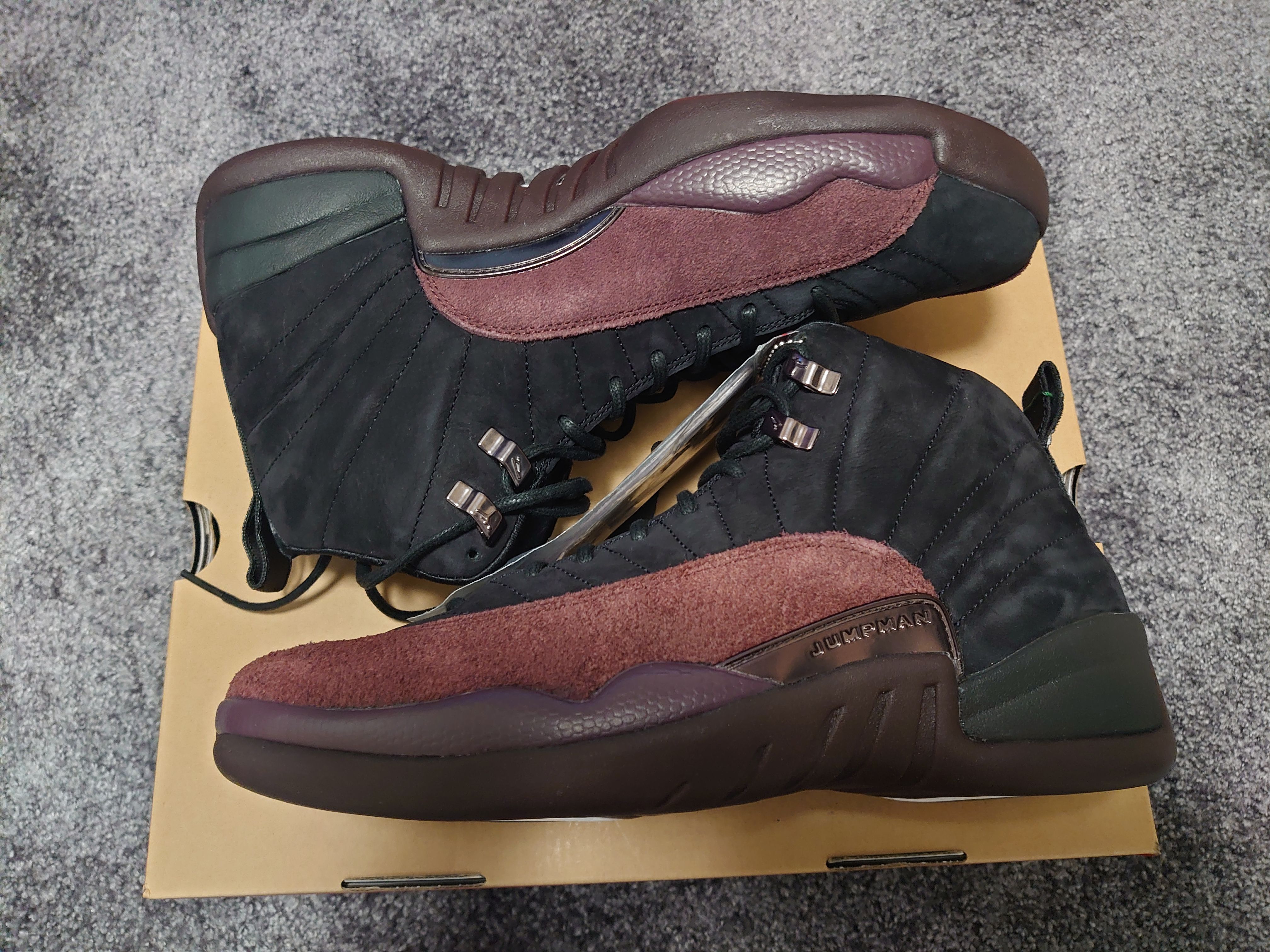 A Ma Maniere × Nike Women's Air Jordan 12 "Black and Burgundy Crush"