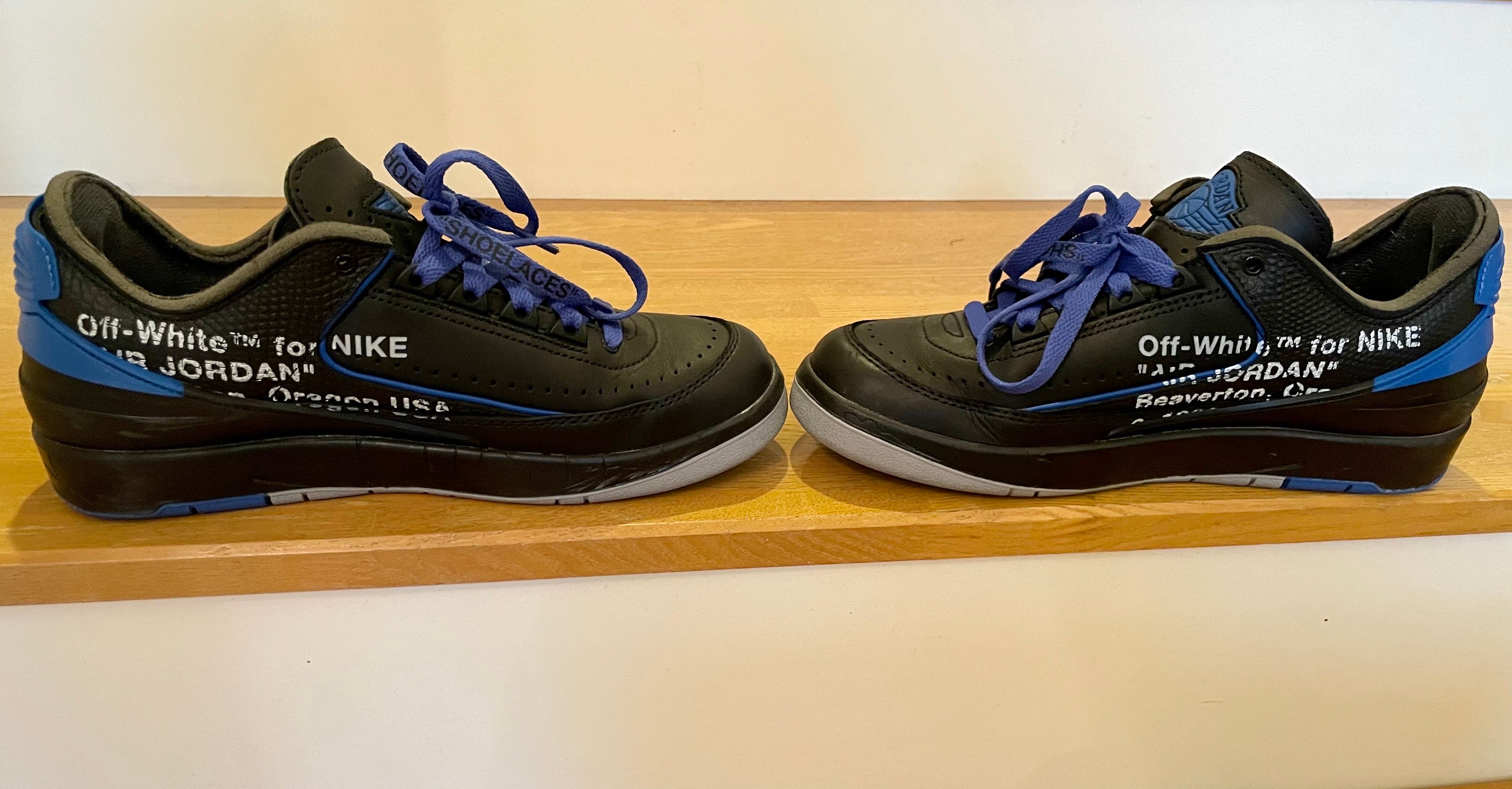 Off-White × Nike Air Jordan 2 Low "Black and Varsity Royal"