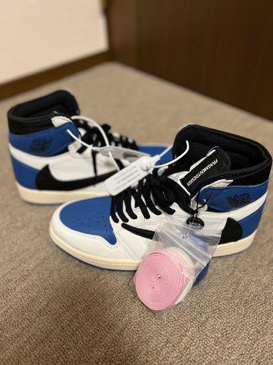 Travis Scott × fragment design × Nike Air Jordan 1 Retro High OG SP "Military Blue"