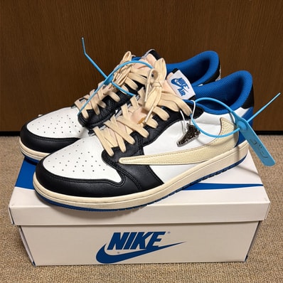 Travis Scott × fragment design × Nike Air Jordan 1 Low OG SP "Military Blue"