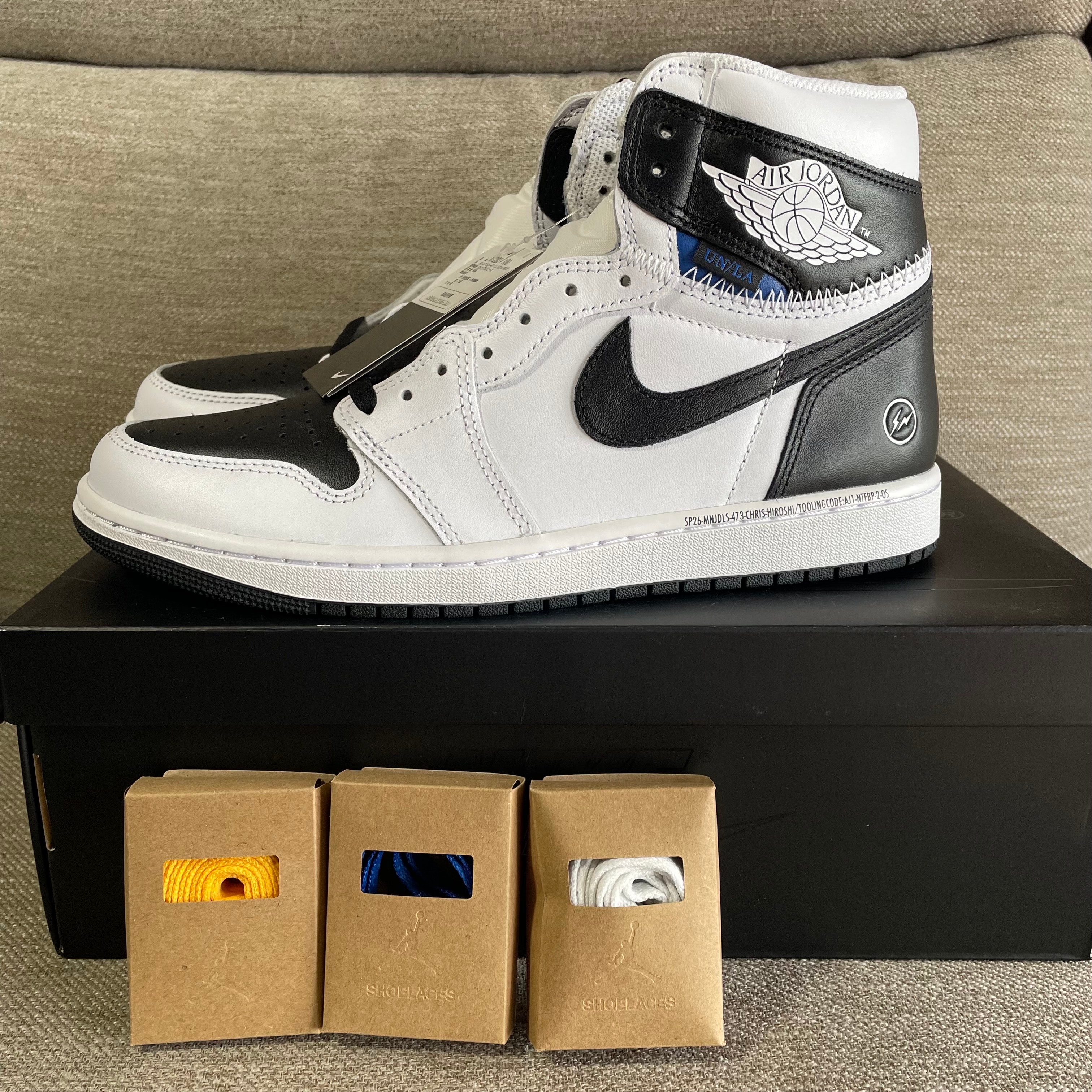 fragment design × UNION × Nike Air Jordan 1 Retro High OG "Black/White"