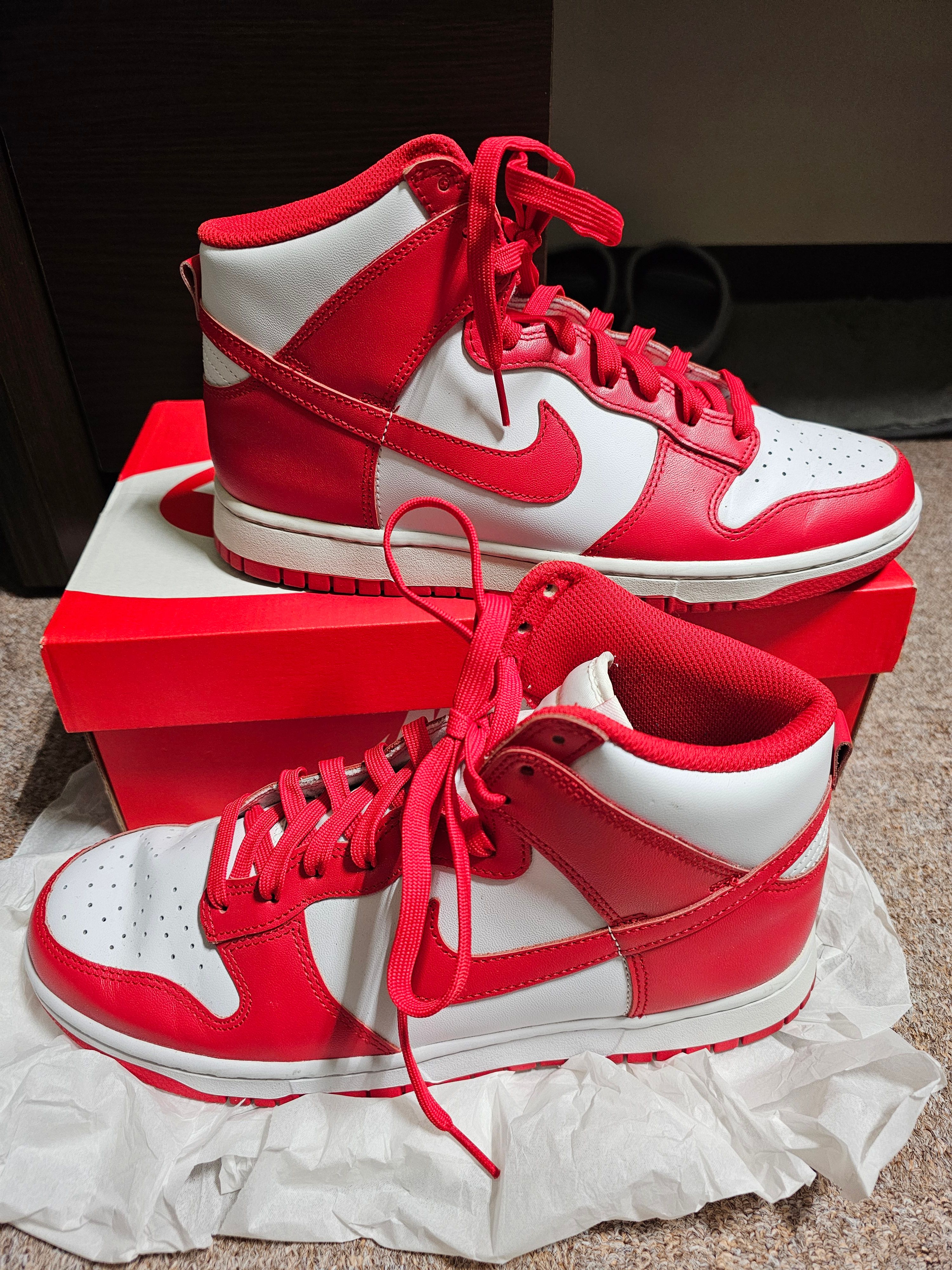 Nike Dunk High "Championship White and Red"