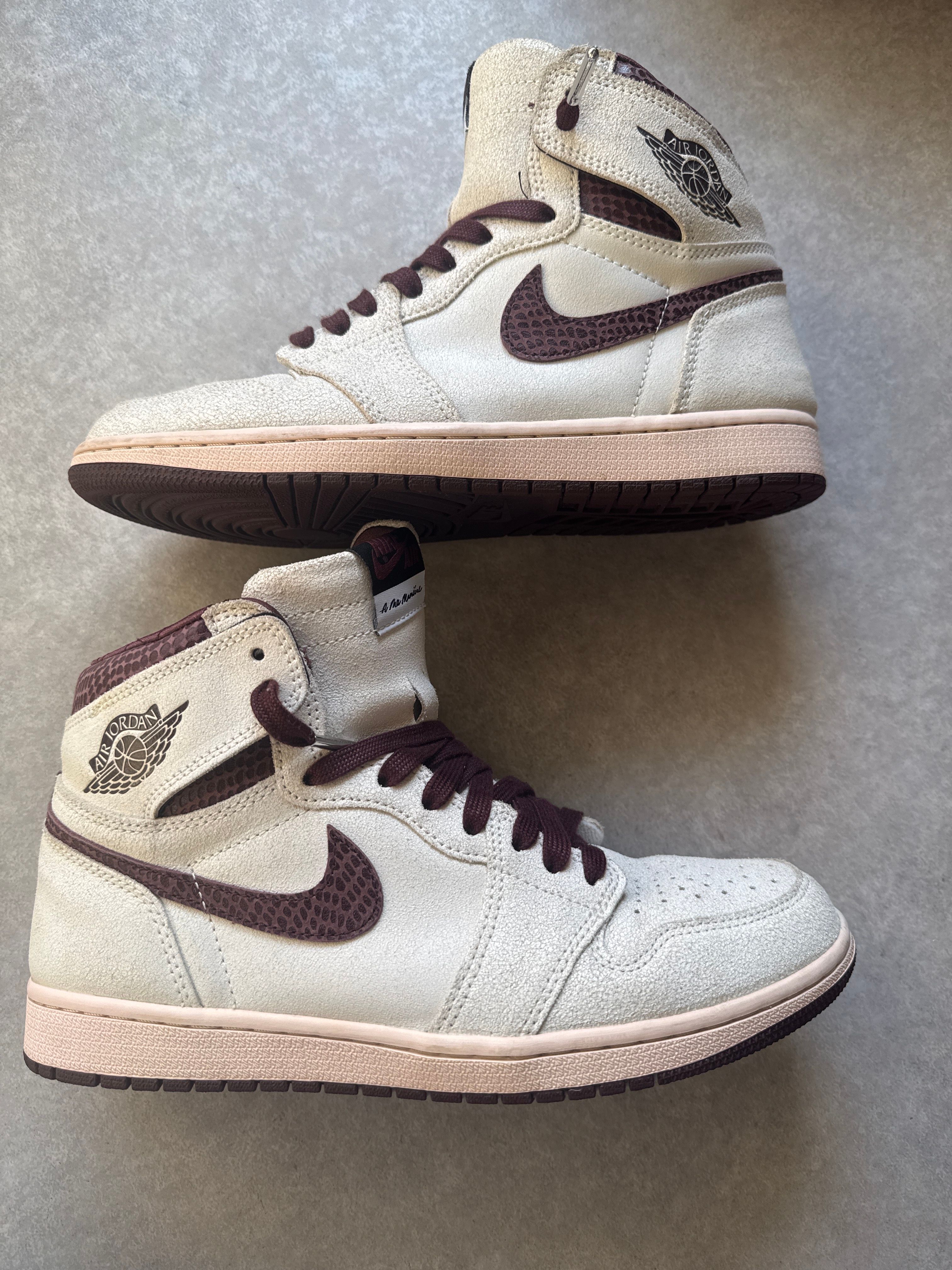 A Ma Maniere × Nike Air Jordan 1 Retro High OG "Sail and Burgundy"