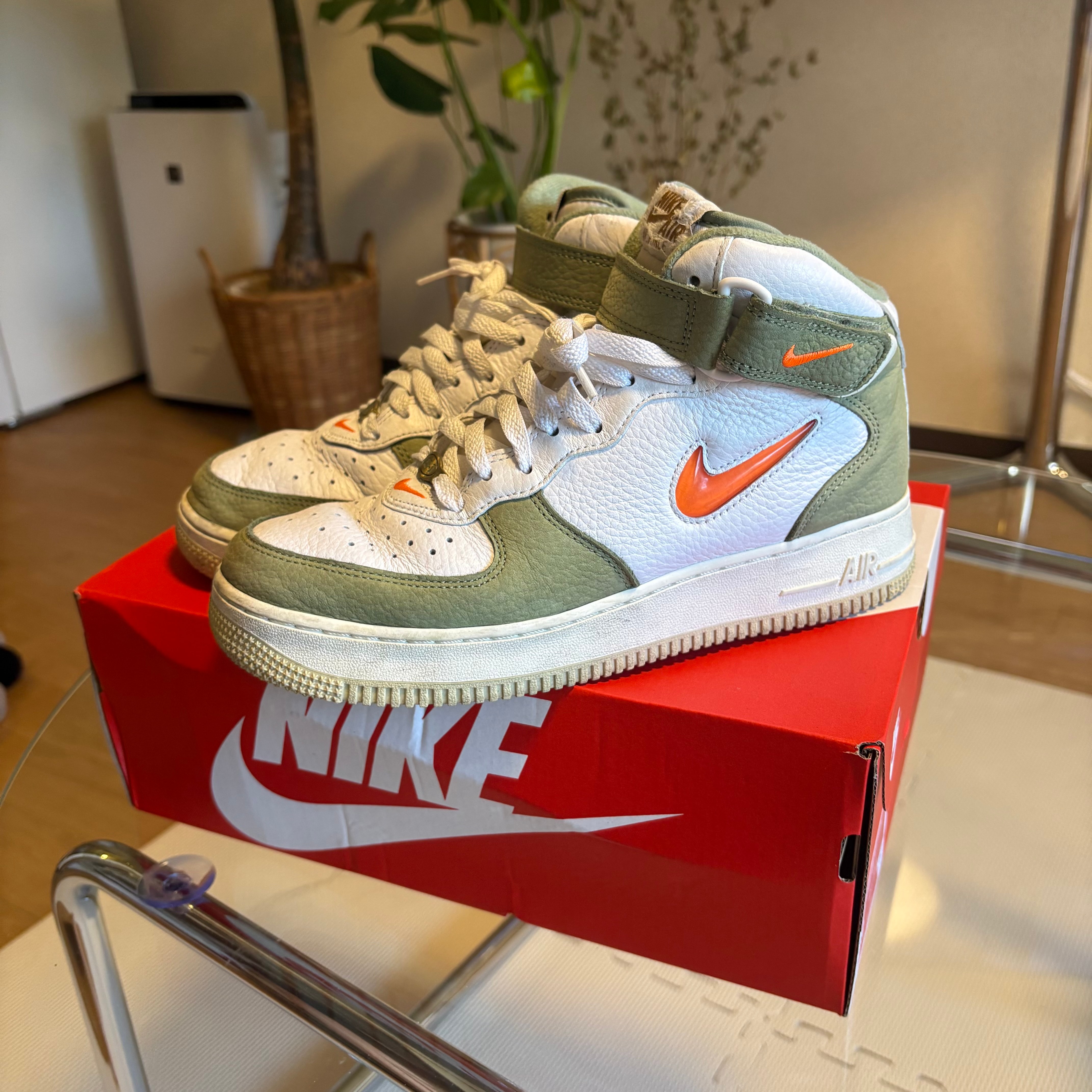 Nike Air Force 1 Mid QS "Olive Green and Total Orange"