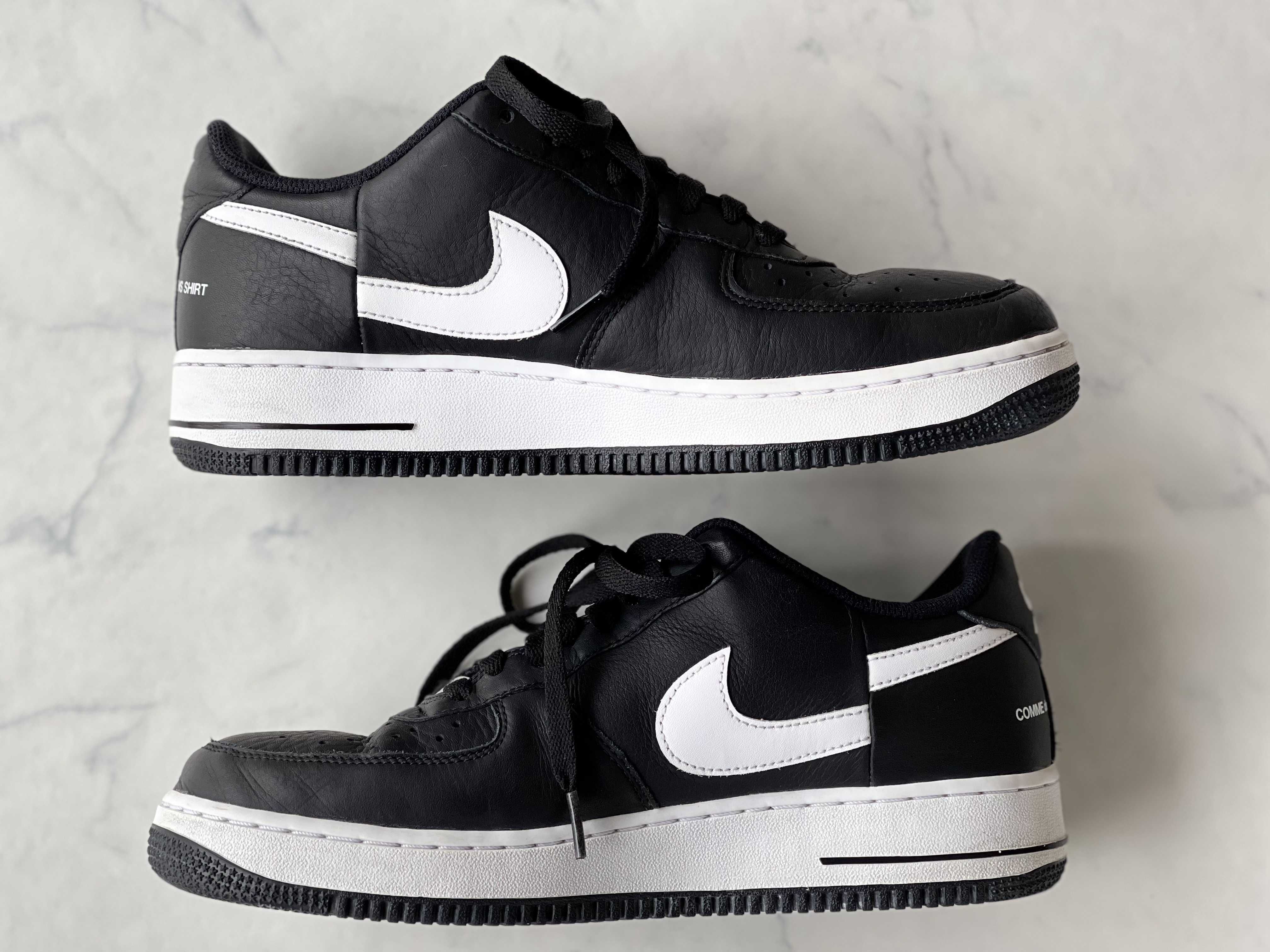 Supreme × COMME des GARCONS SHIRT × Nike Air Force 1 Low "Black/White" (2018)