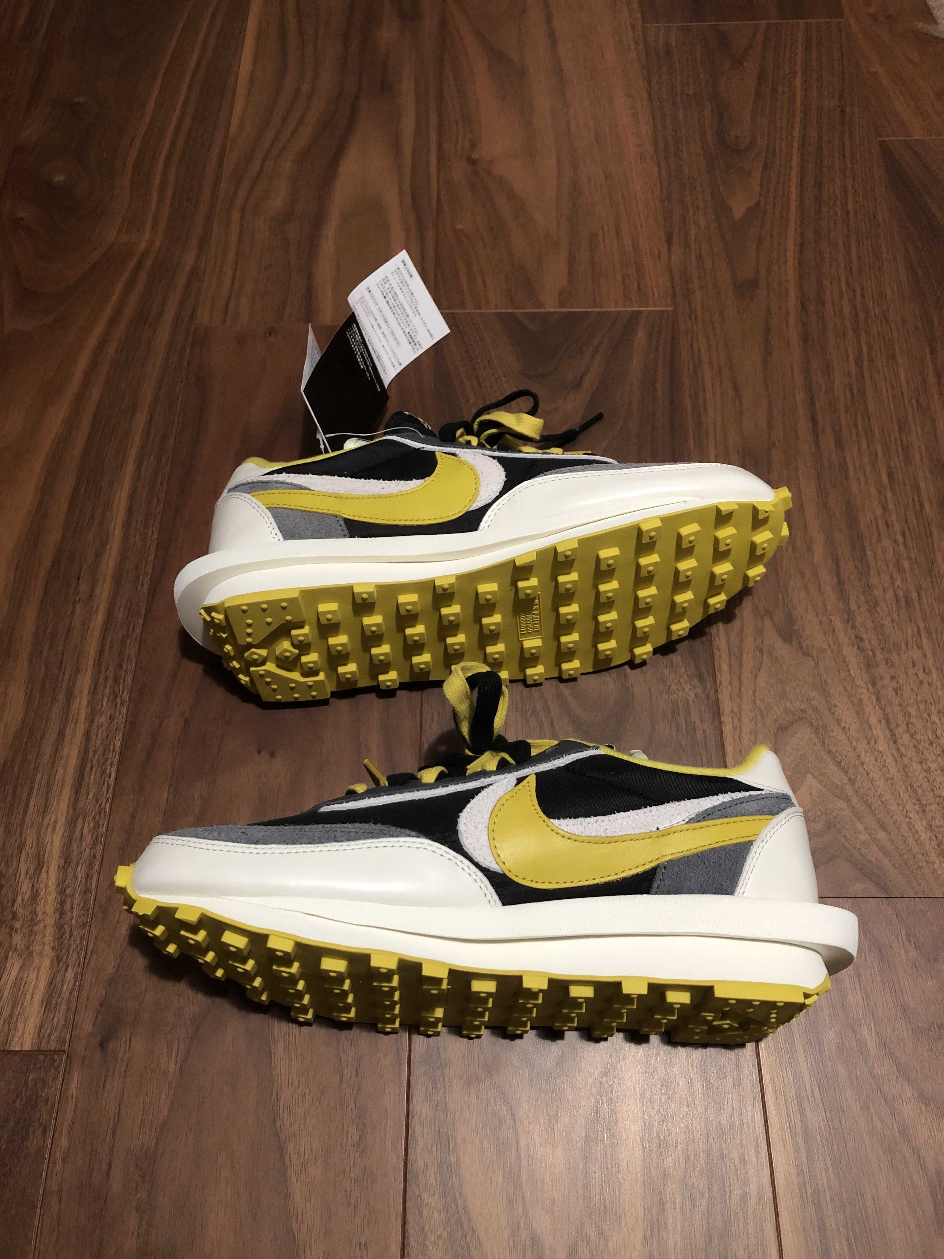 UNDERCOVER × sacai × Nike LD Waffle "Black/Sail-Dark Grey-Bright Citron"