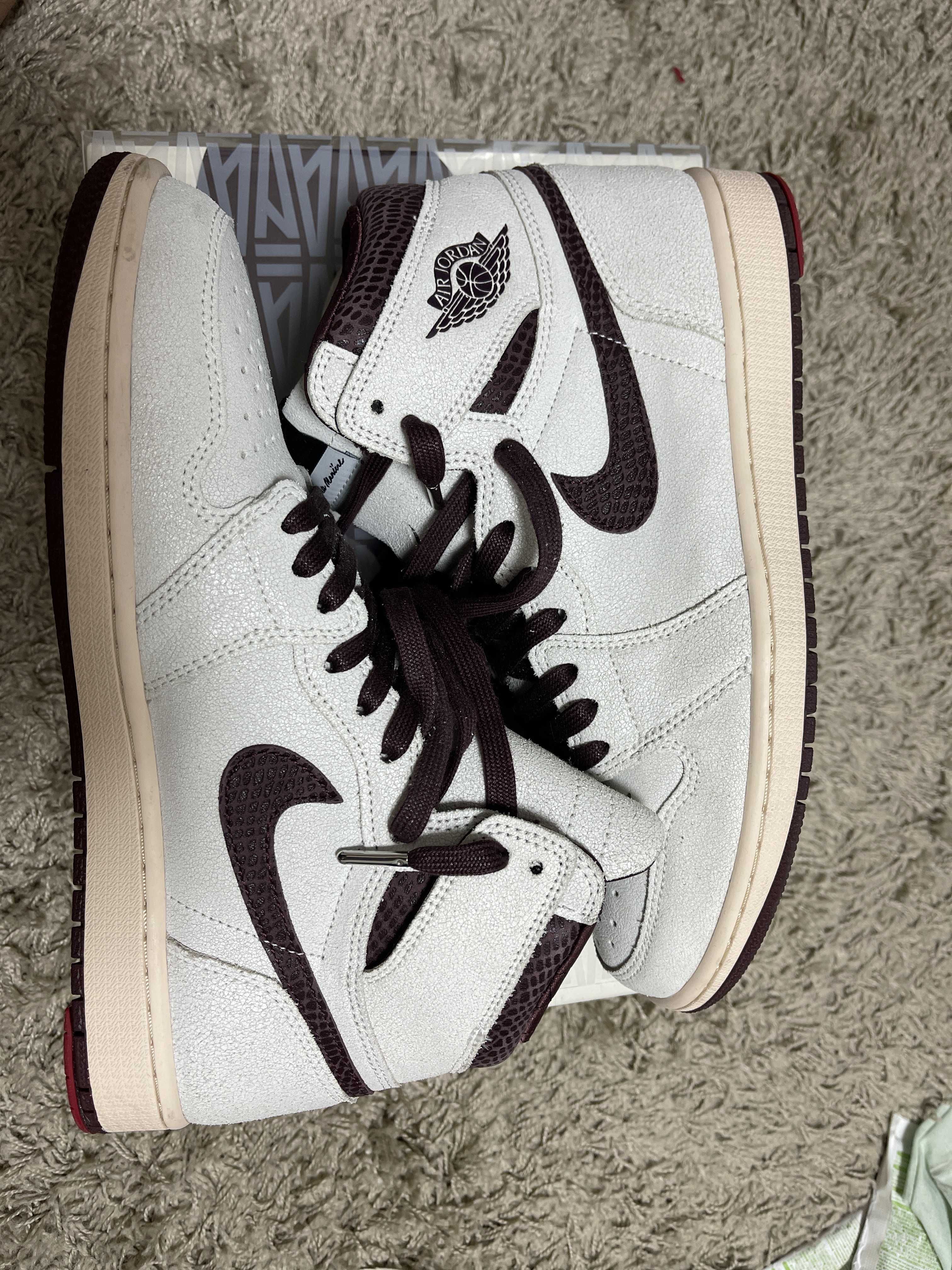 A Ma Maniere × Nike Air Jordan 1 Retro High OG "Sail and Burgundy"