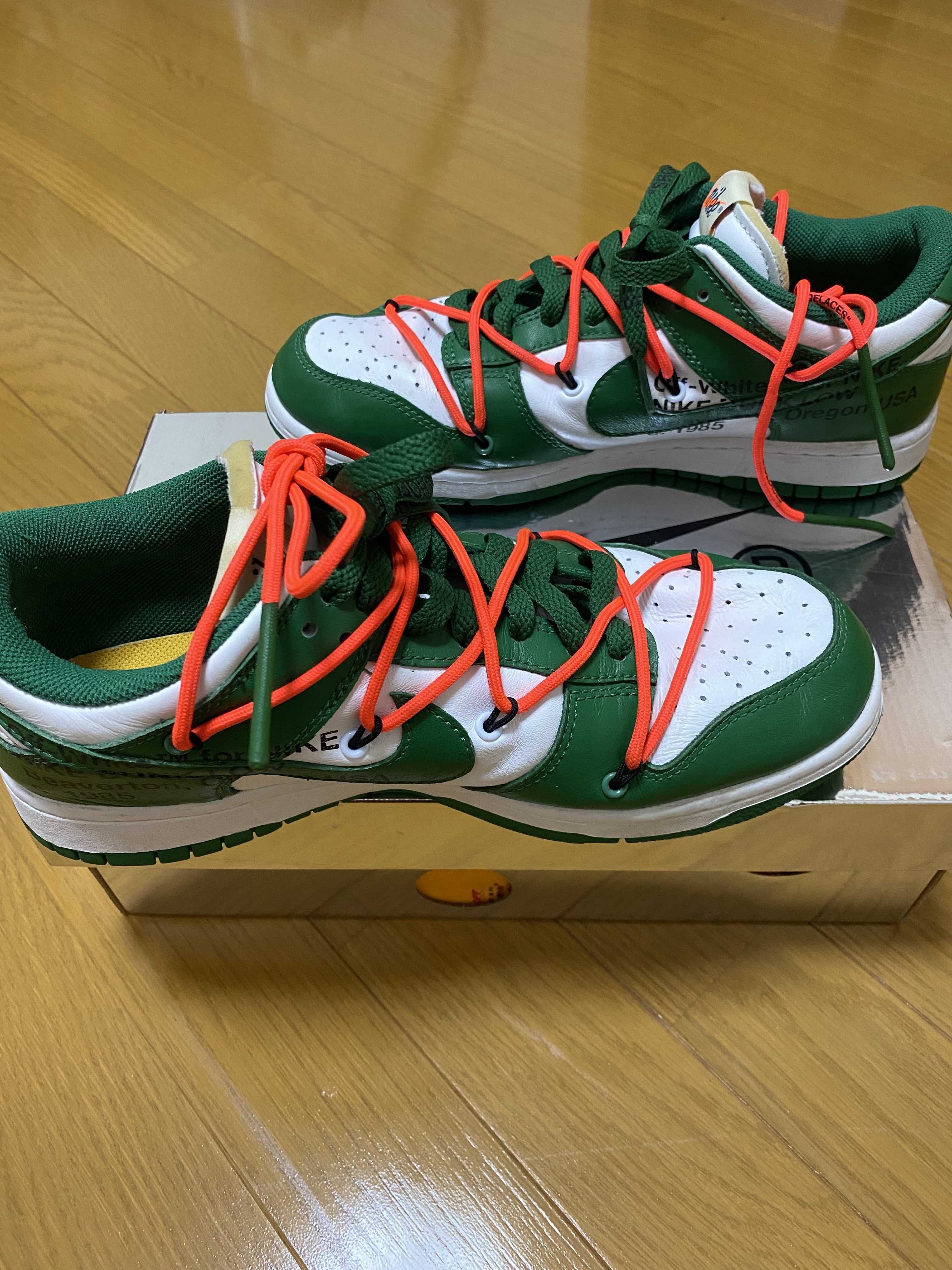Off-White × Nike Dunk Low "White/Pine Green"