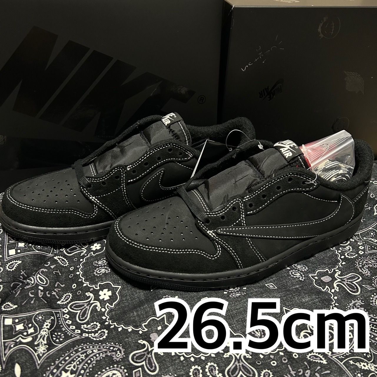 Travis Scott × Nike Air Jordan 1 Low OG SP "Black Phantom"