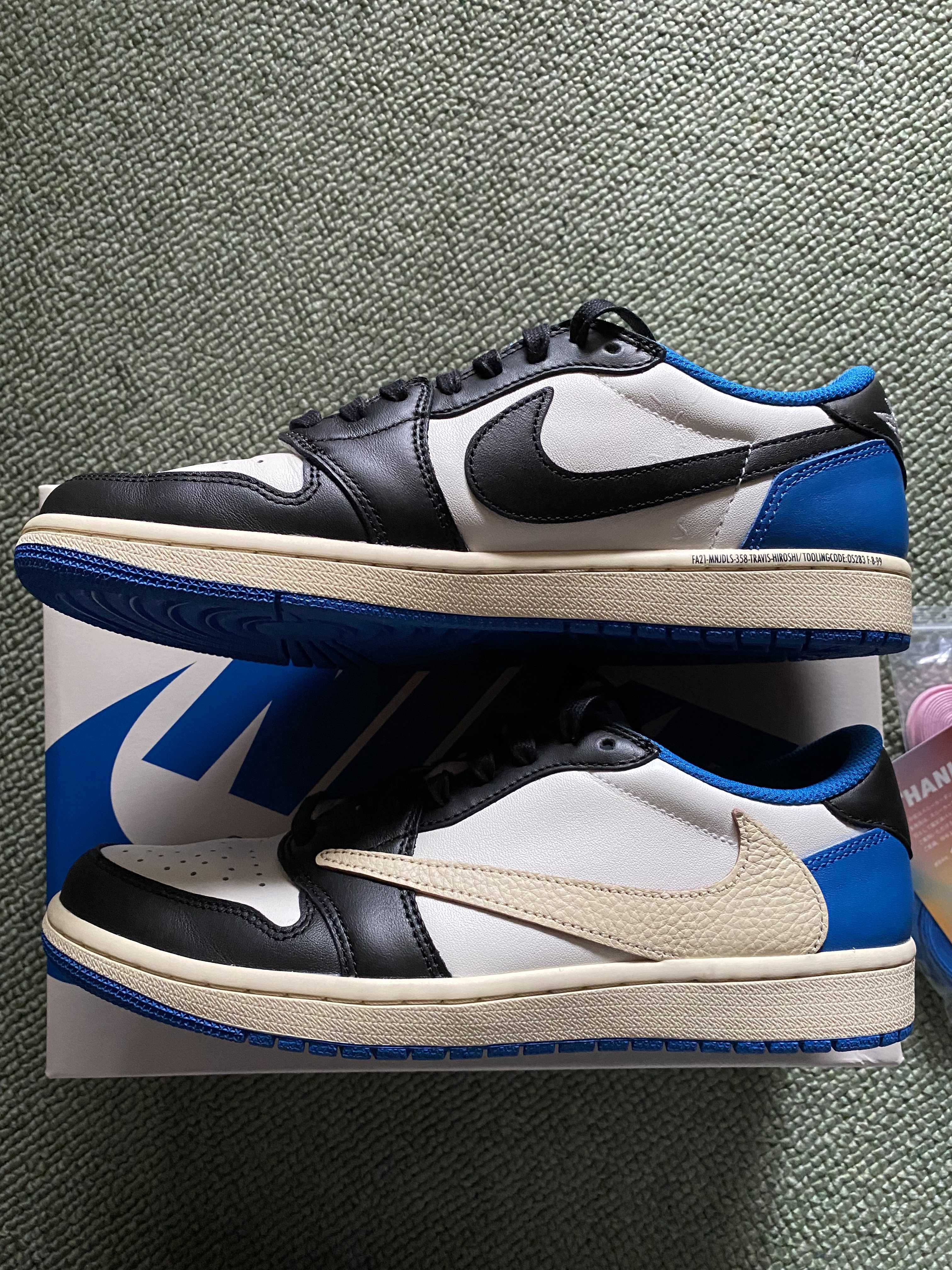 Travis Scott × fragment design × Nike Air Jordan 1 Low OG SP "Military Blue"