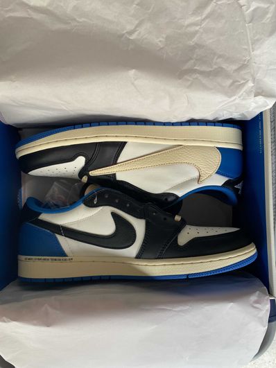 Travis Scott × fragment design × Nike Air Jordan 1 Low OG SP "Military Blue"
