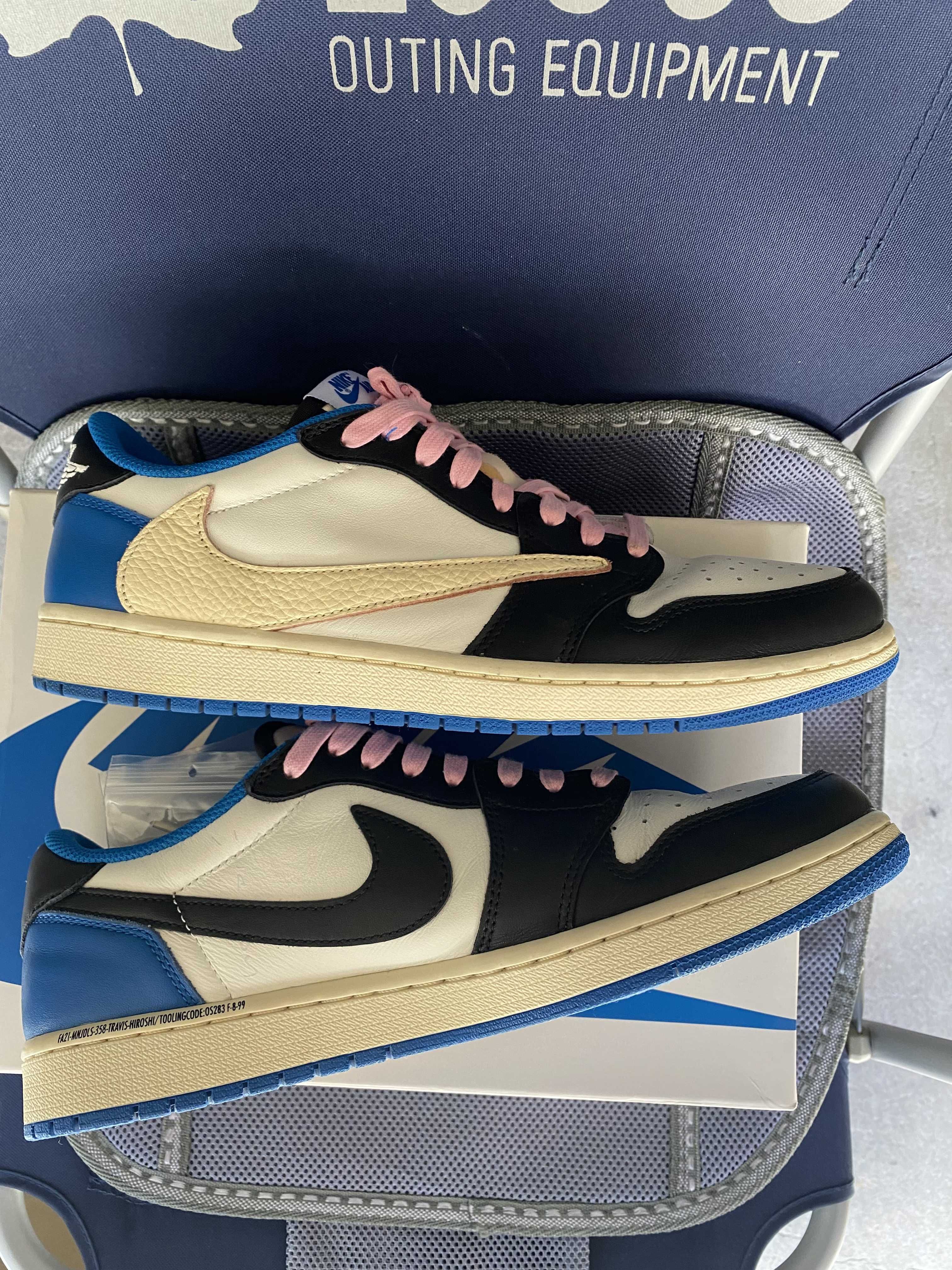 Travis Scott × fragment design × Nike Air Jordan 1 Low OG SP "Military Blue"
