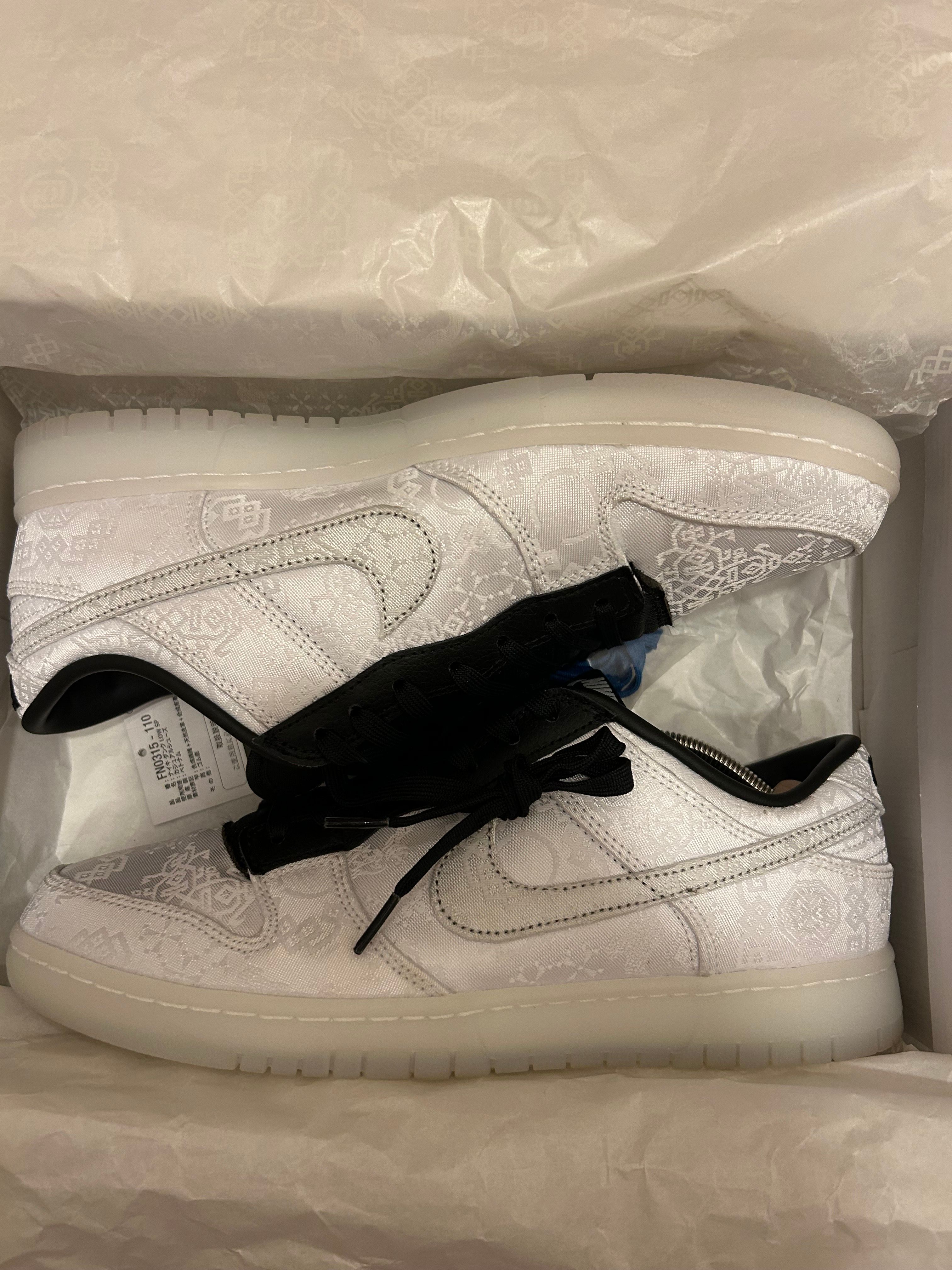 CLOT × Fragment × Nike Dunk Low "Black and White"