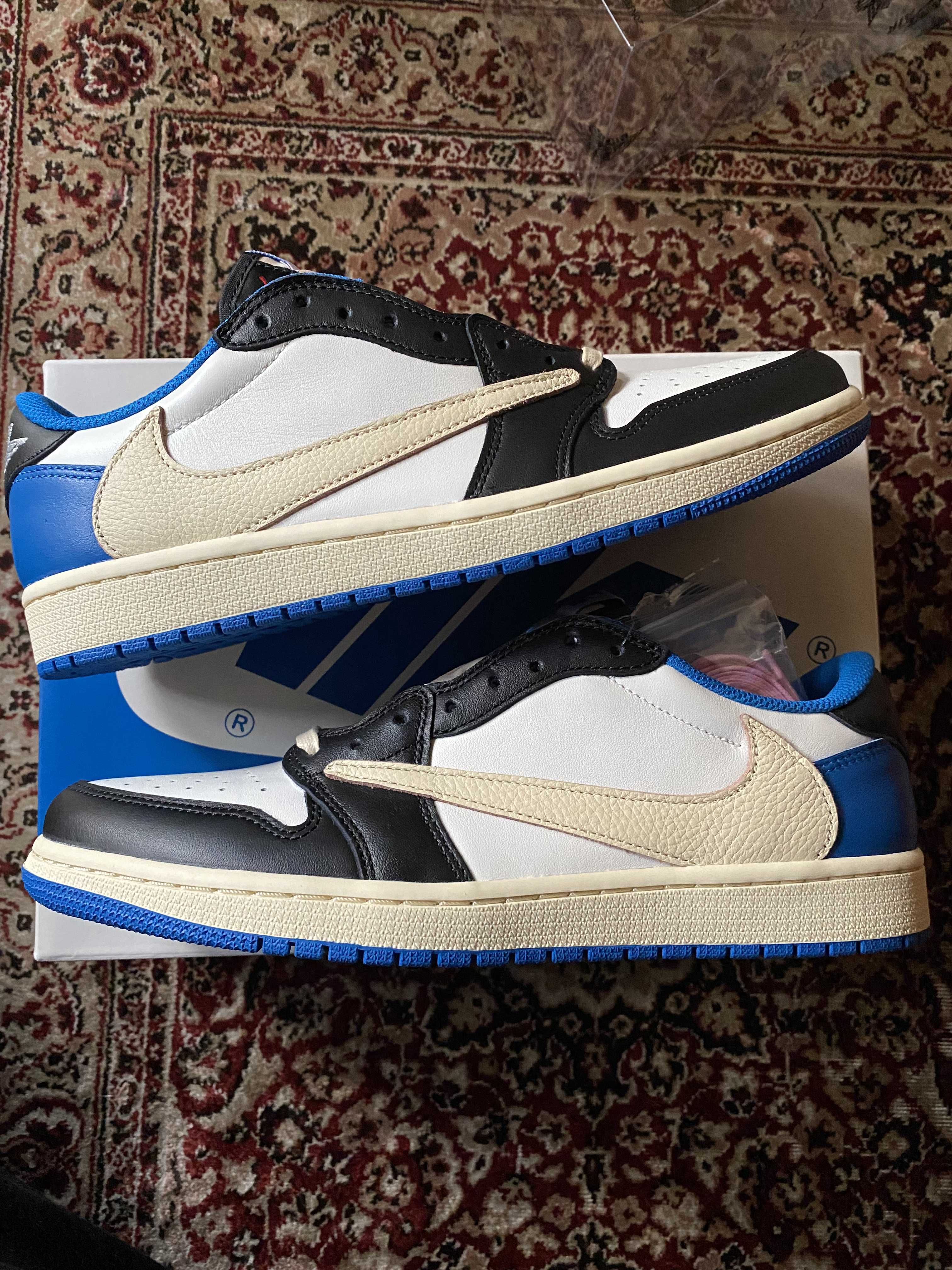 Travis Scott × fragment design × Nike Air Jordan 1 Low OG SP "Military Blue"
