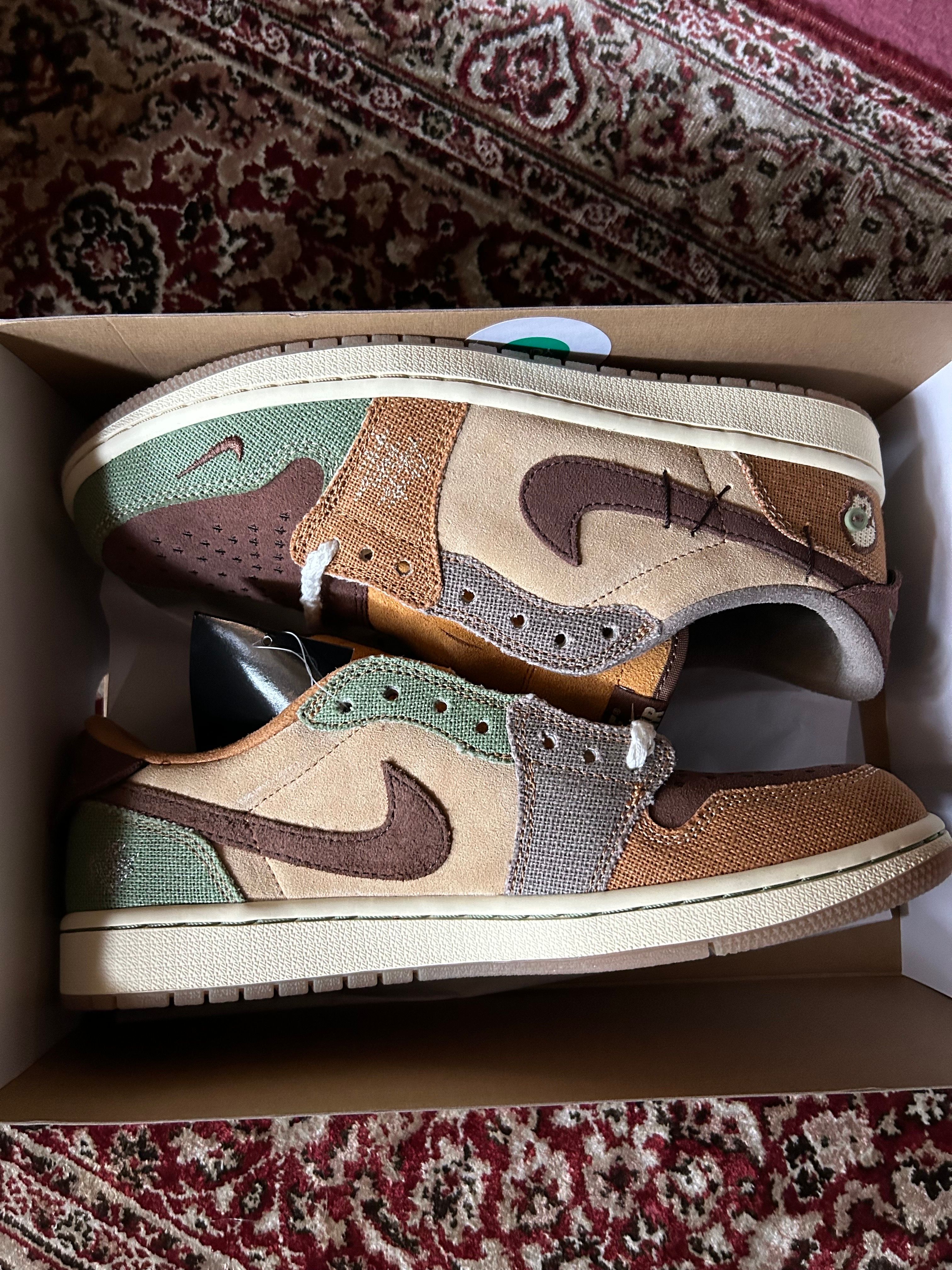 Zion Williamson × Nike Air Jordan 1 Low OG "Flax and Oil Green"