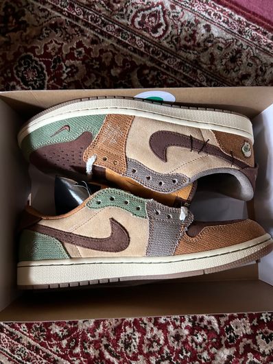 Zion Williamson × Nike Air Jordan 1 Low OG "Flax and Oil Green"