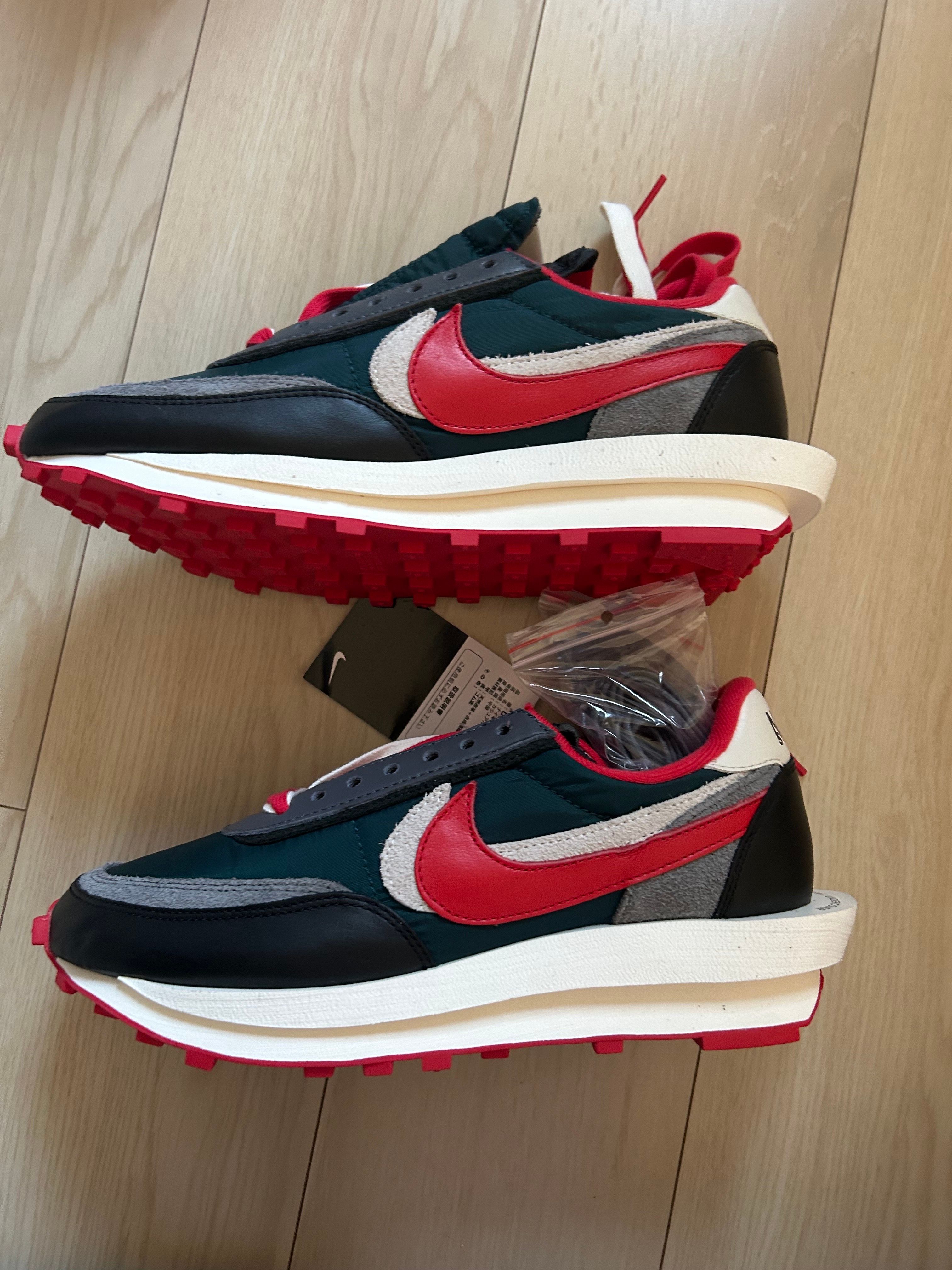 UNDERCOVER × sacai × Nike LD Waffle "Midnight Spruce/Pale Ivory-Dark Grey-University Red"