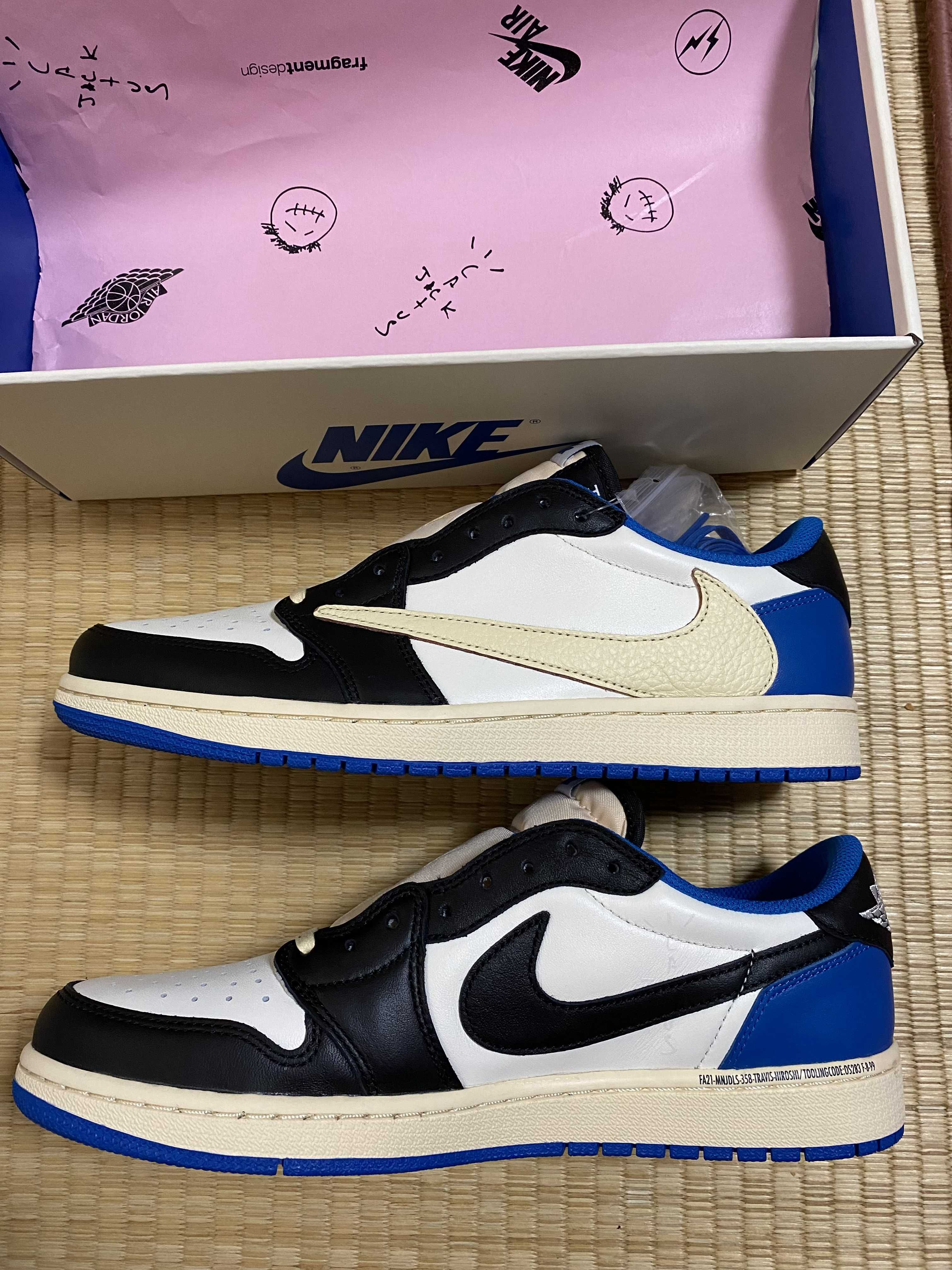Travis Scott × fragment design × Nike Air Jordan 1 Low OG SP "Military Blue"
