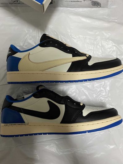 Travis Scott × fragment design × Nike Air Jordan 1 Low OG SP "Military Blue"