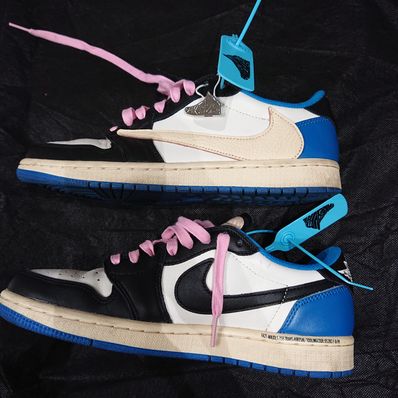 Travis Scott × fragment design × Nike Air Jordan 1 Low OG SP "Military Blue"