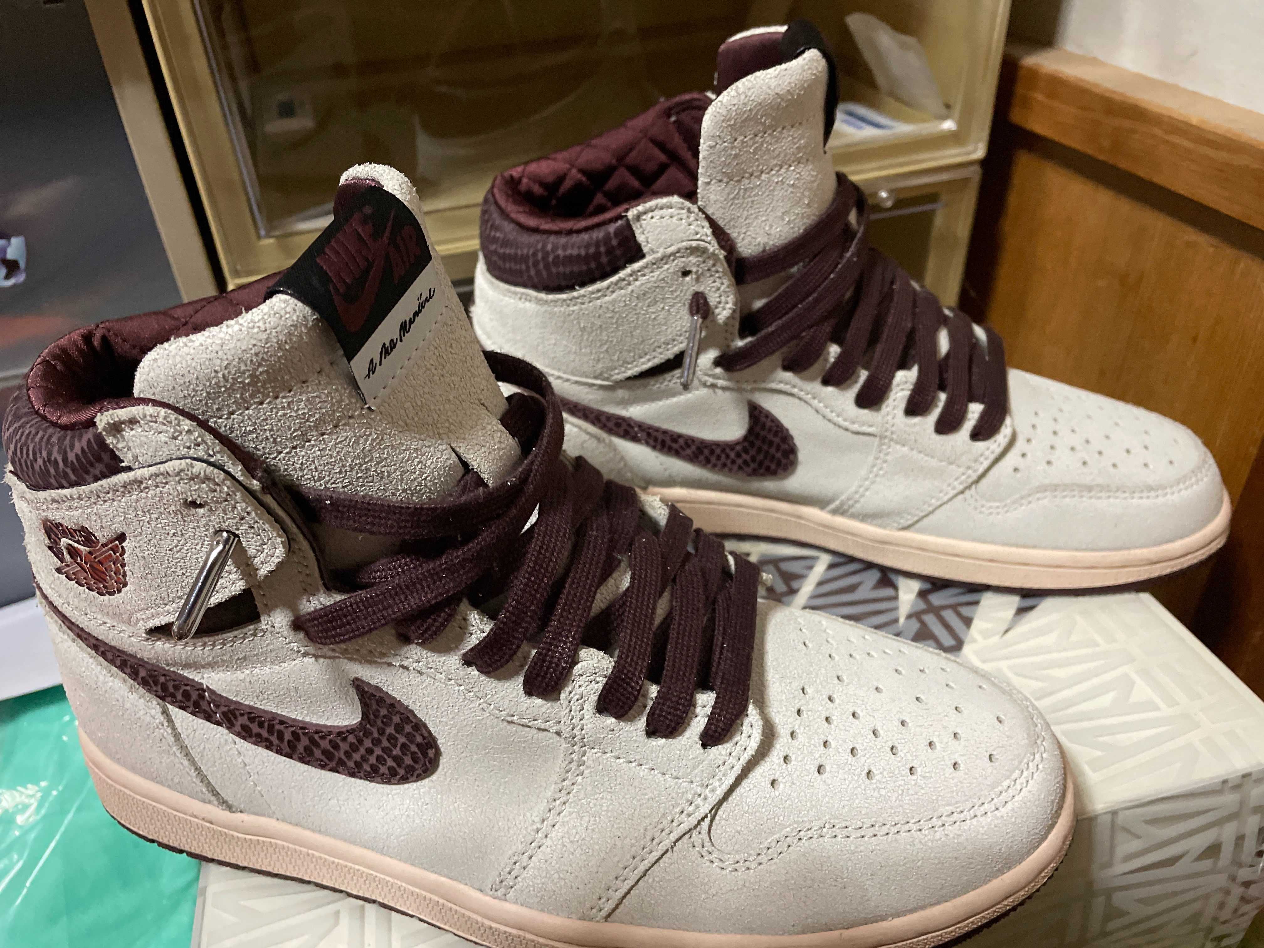 A Ma Maniere × Nike Air Jordan 1 Retro High OG "Sail and Burgundy"