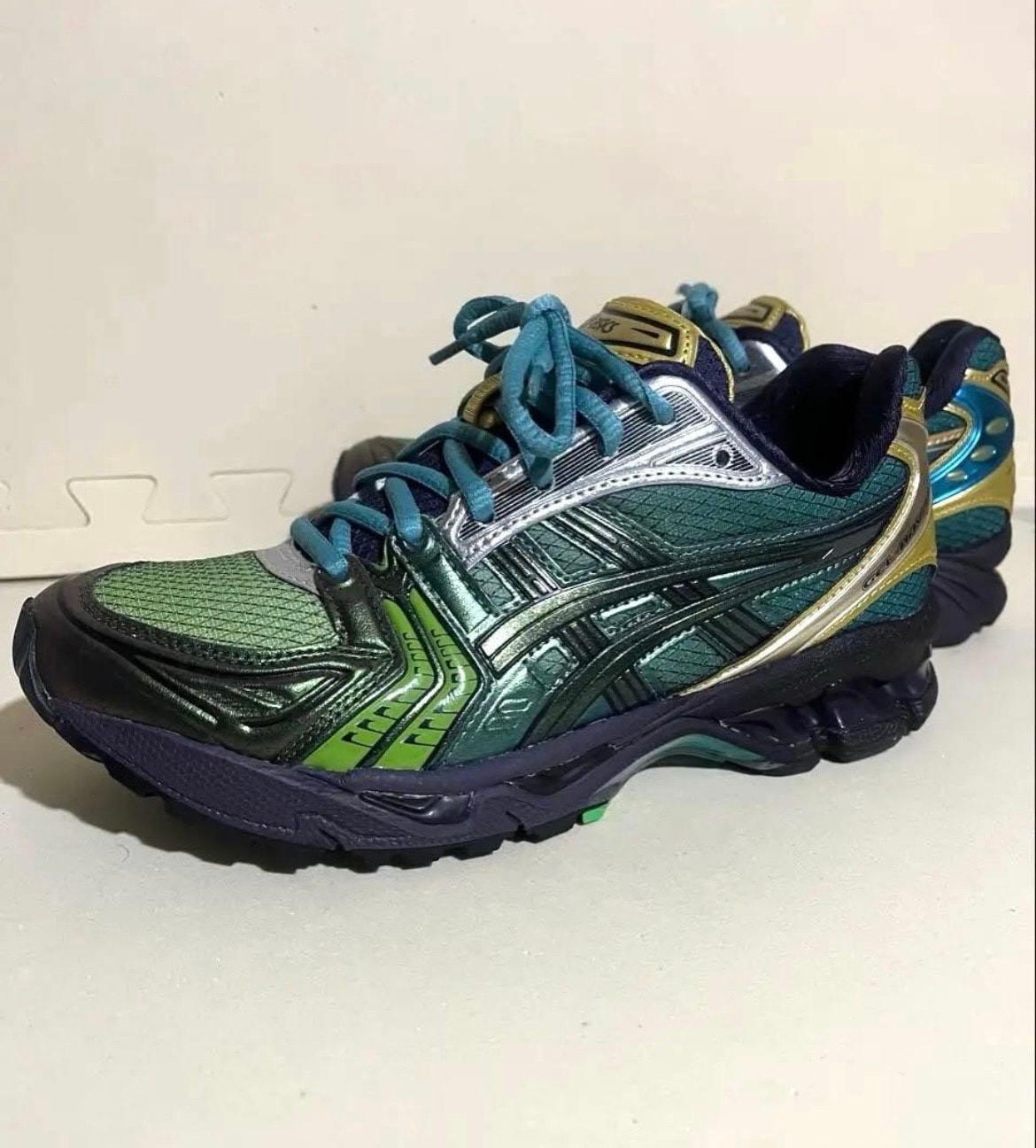 P.Andrade × Asics Gel-Kayano 14 "Green/Gold/Aqua/Purple"