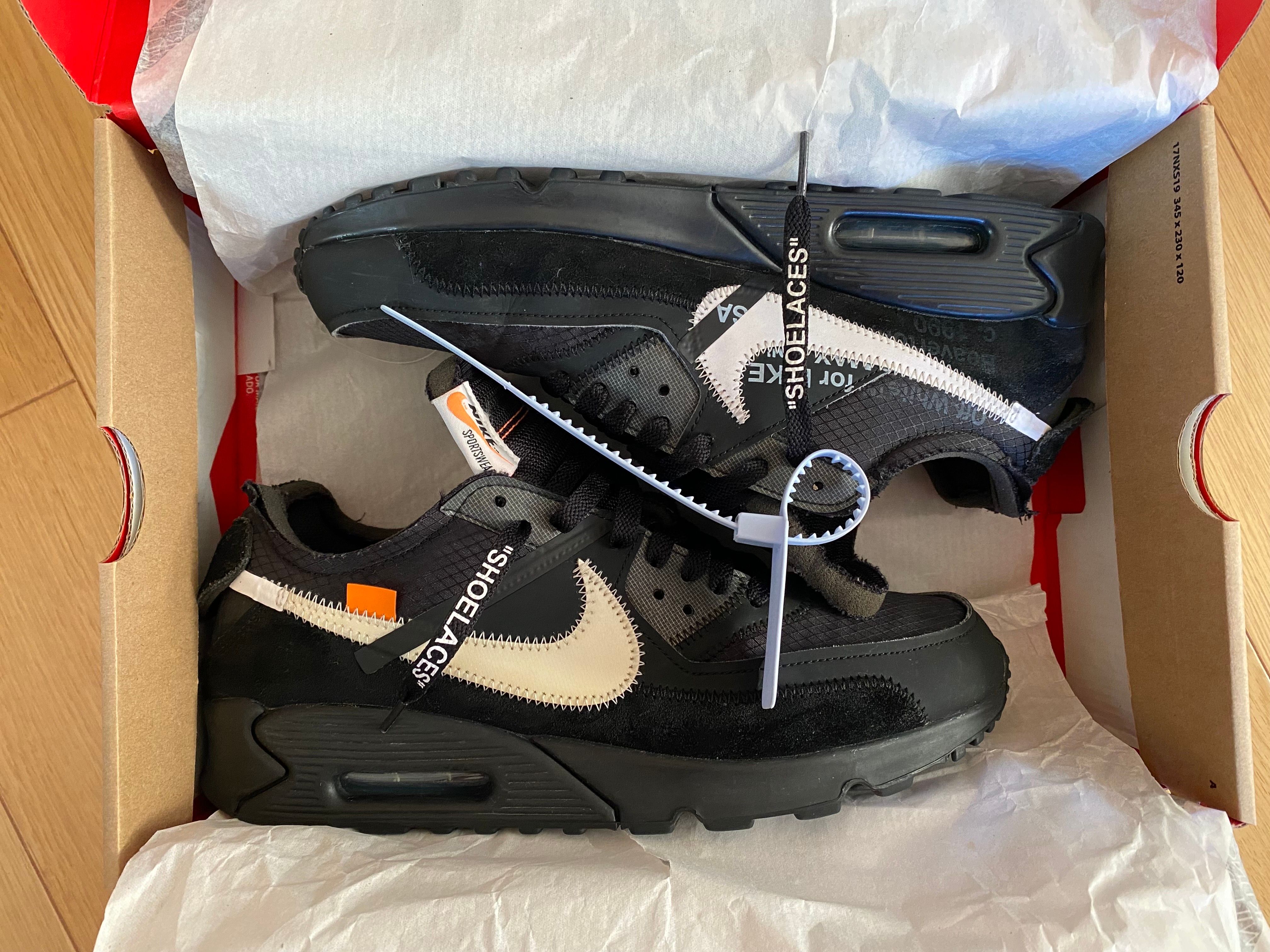 Off-White × Nike Air Max 90 "Black/Black-Cone-White"