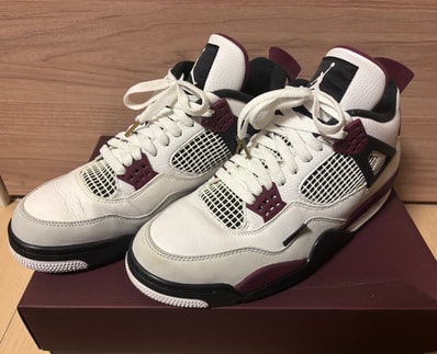 Paris Saint Germain ×Nike Air Jordan 4 Retro "White/Bordeaux/Neutral Gray"